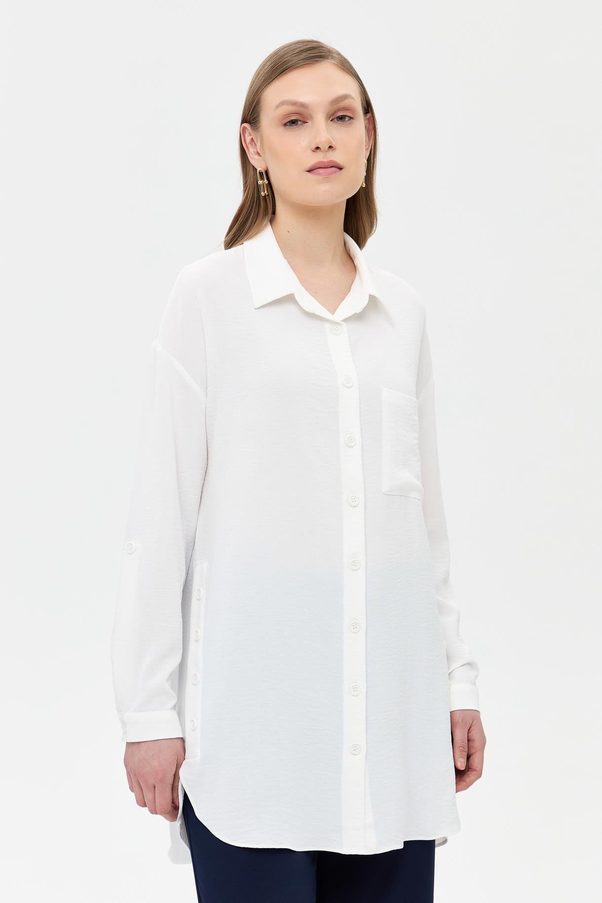 Yanları Düğme Detaylı Gömlek - KEMIK