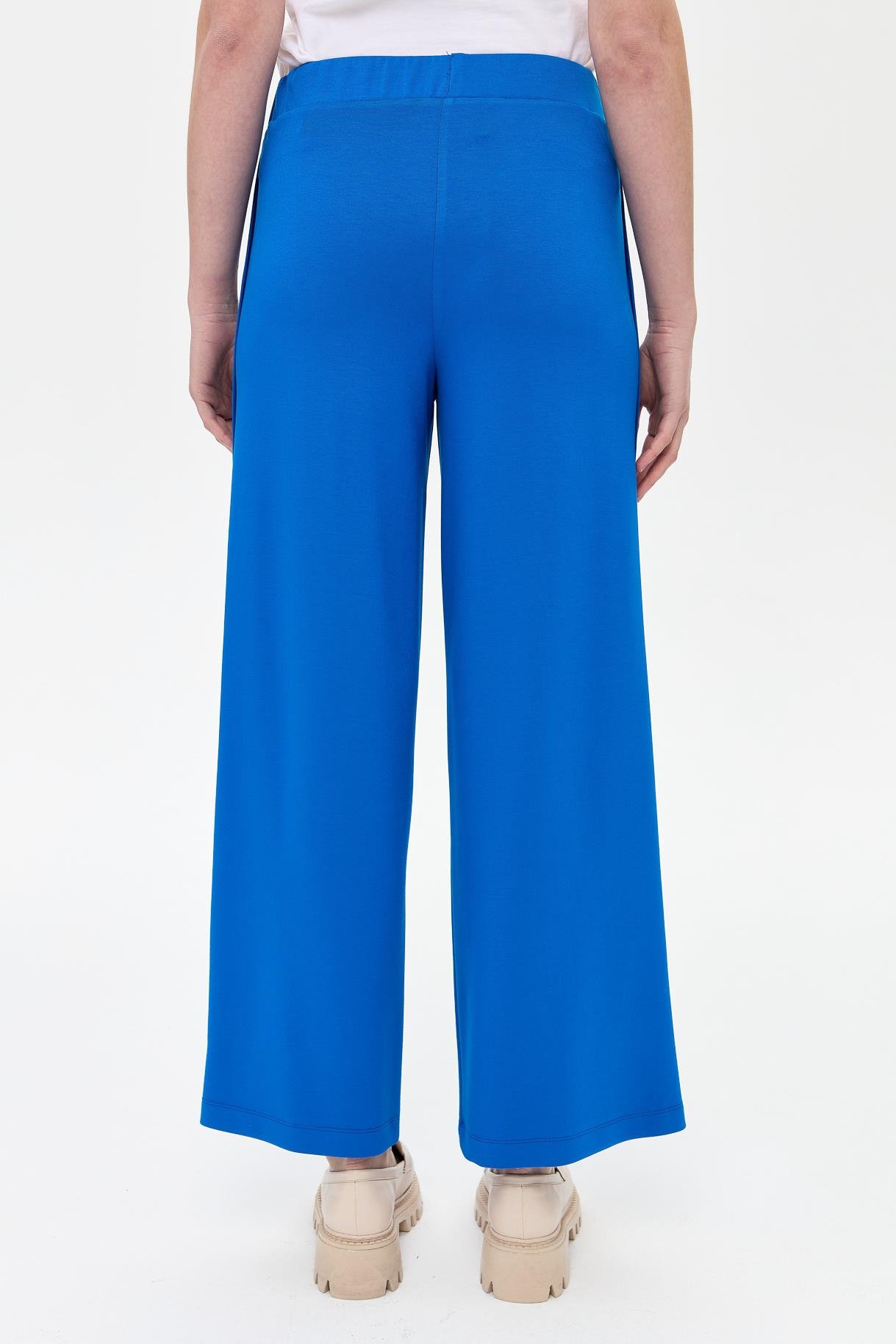 Yanları Düğme Detaylı Modal Pantolon - SAX