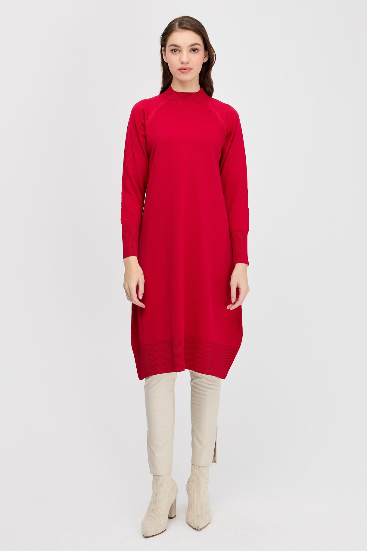 Yarım Balıkçı Basic Triko Tunik - BORDO