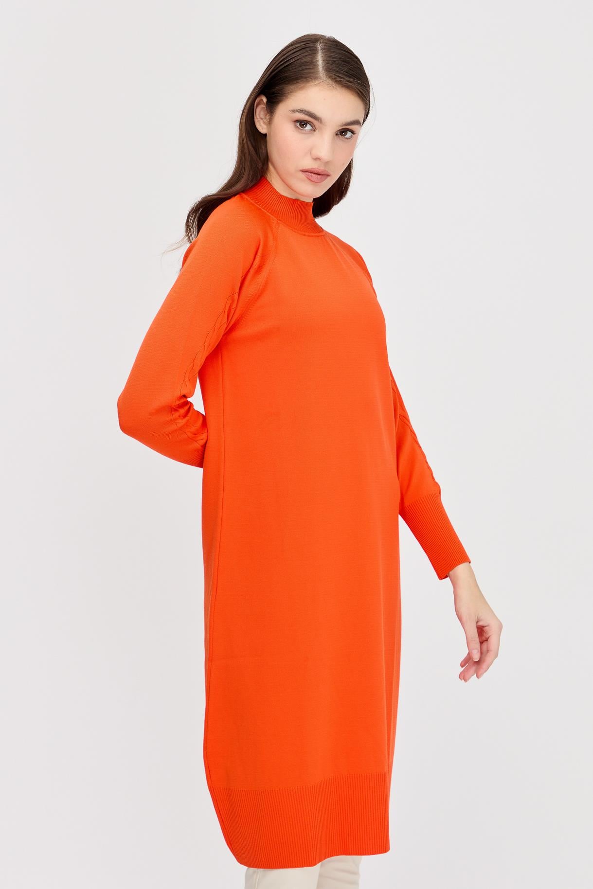 Yarım Balıkçı Basic Triko Tunik - ORANJE