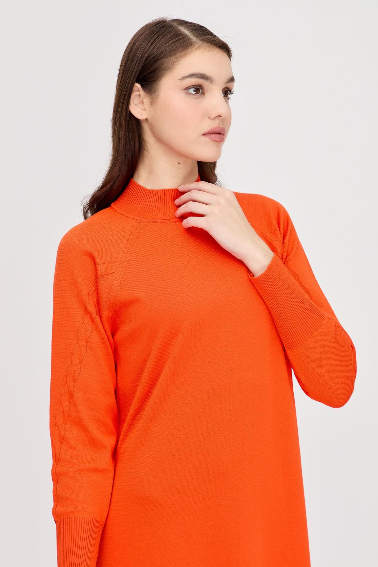 Yarım Balıkçı Basic Triko Tunik - ORANJE