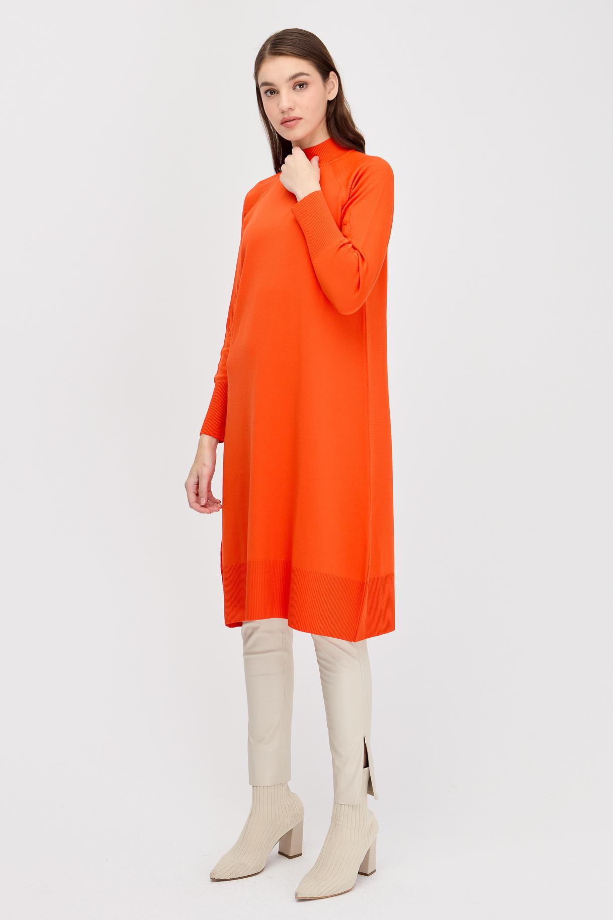 Yarım Balıkçı Basic Triko Tunik - ORANJE