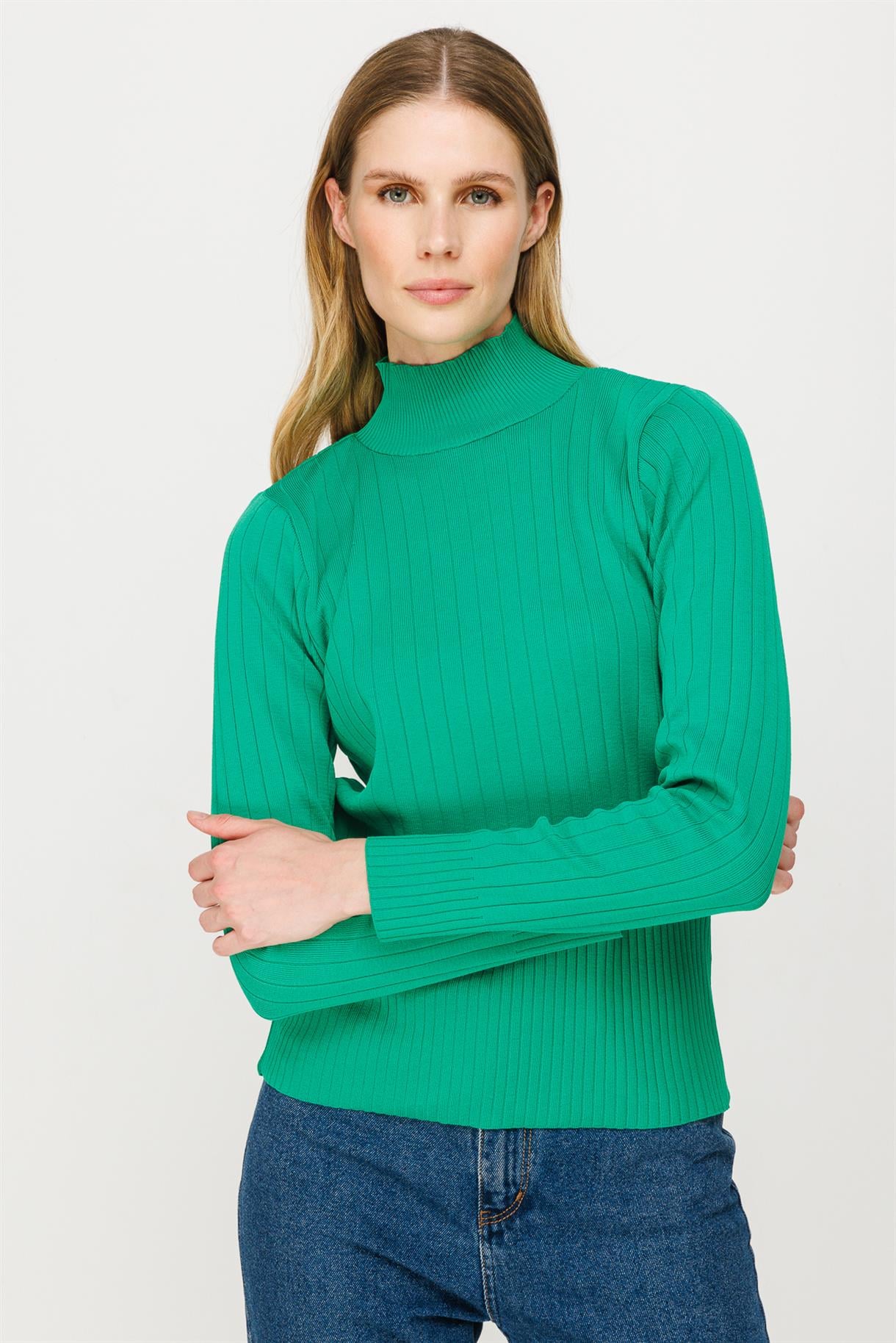 Yarım Balıkçı Fitilli Basic Triko Kazak - BENETTON