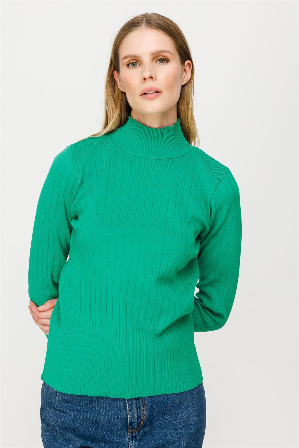 Yarım Balıkçı Fitilli Basic Triko Kazak - BENETTON