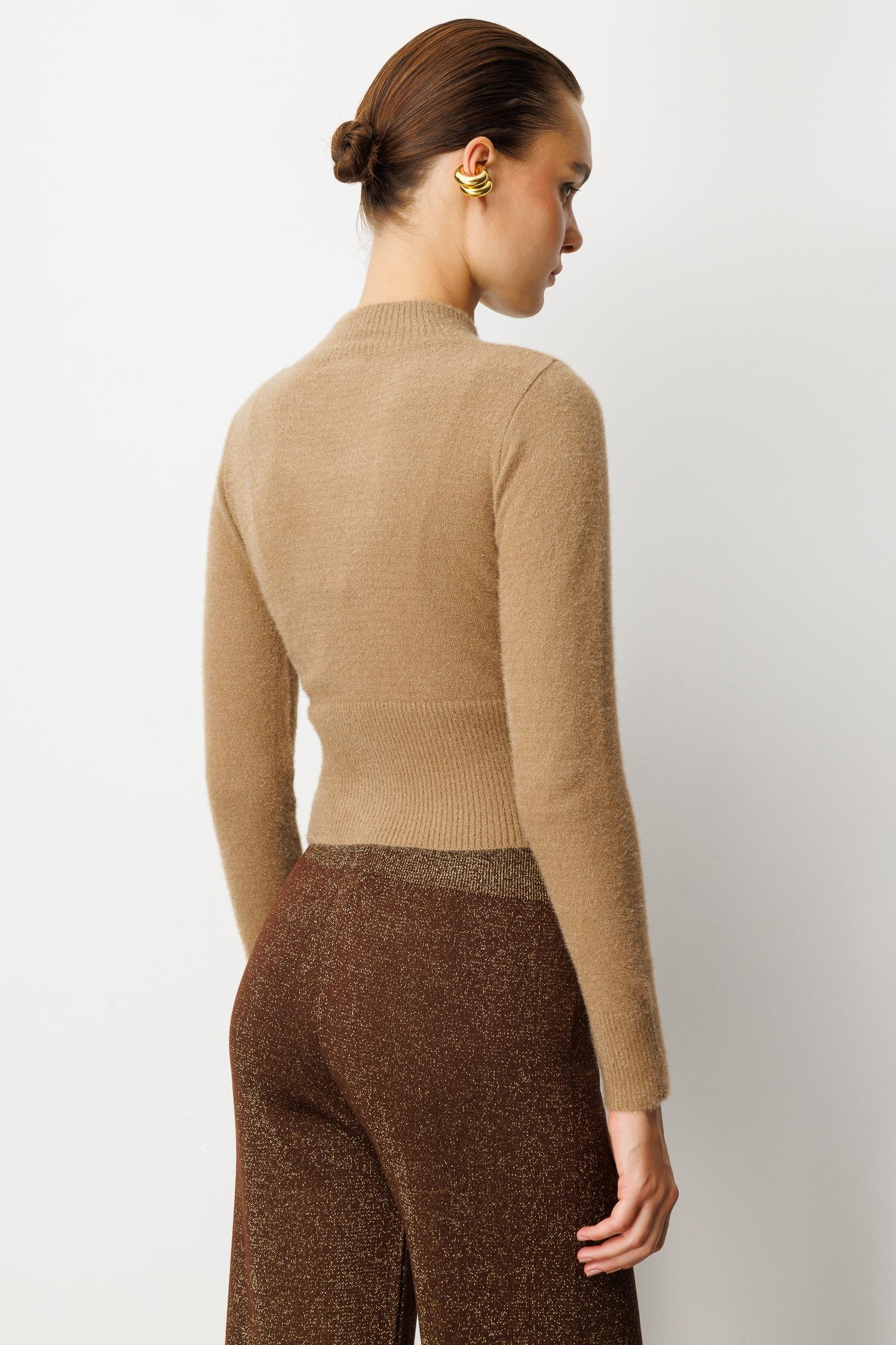 Yarım Balıkçı Kısa Triko Kazak-VİZON