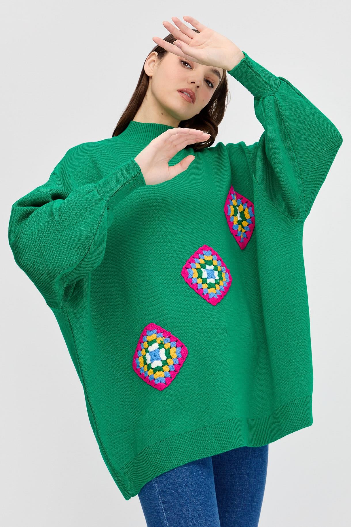Yarım Balıkçı Nakışlı Triko Tunik - BENETTON