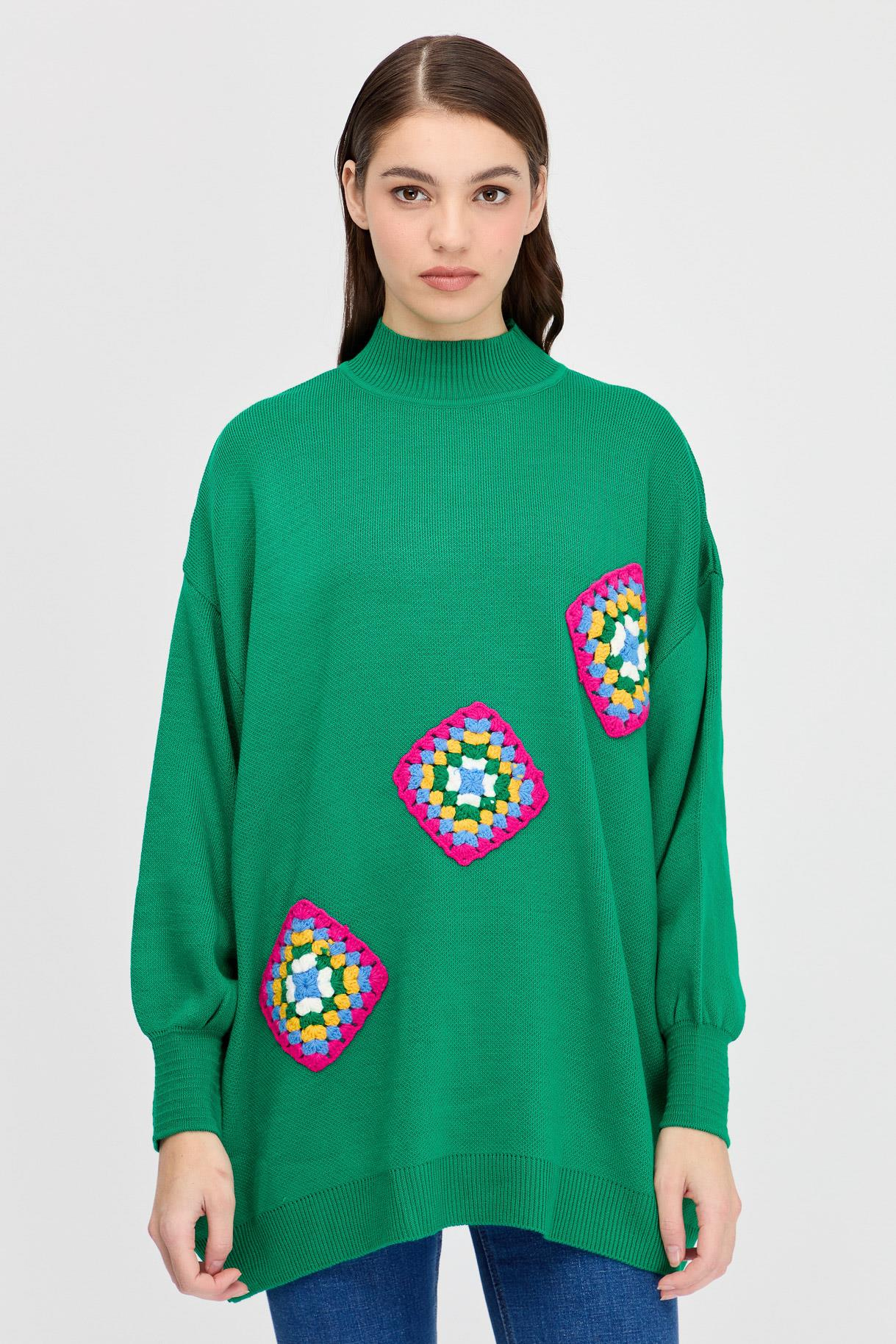 Yarım Balıkçı Nakışlı Triko Tunik - BENETTON