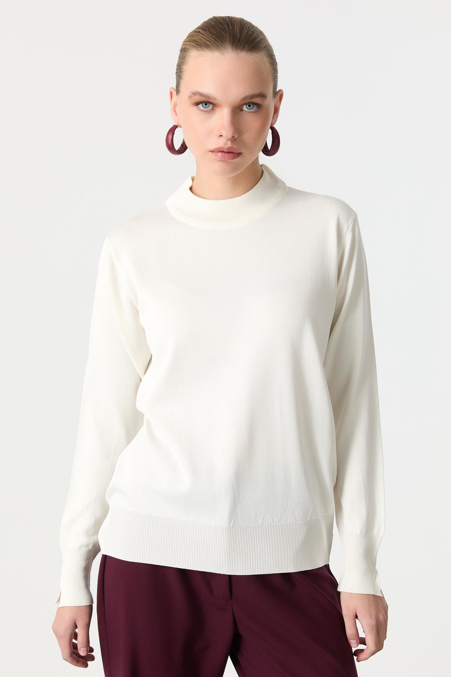 Yarım Balıkçı Triko Tunik-EKRU