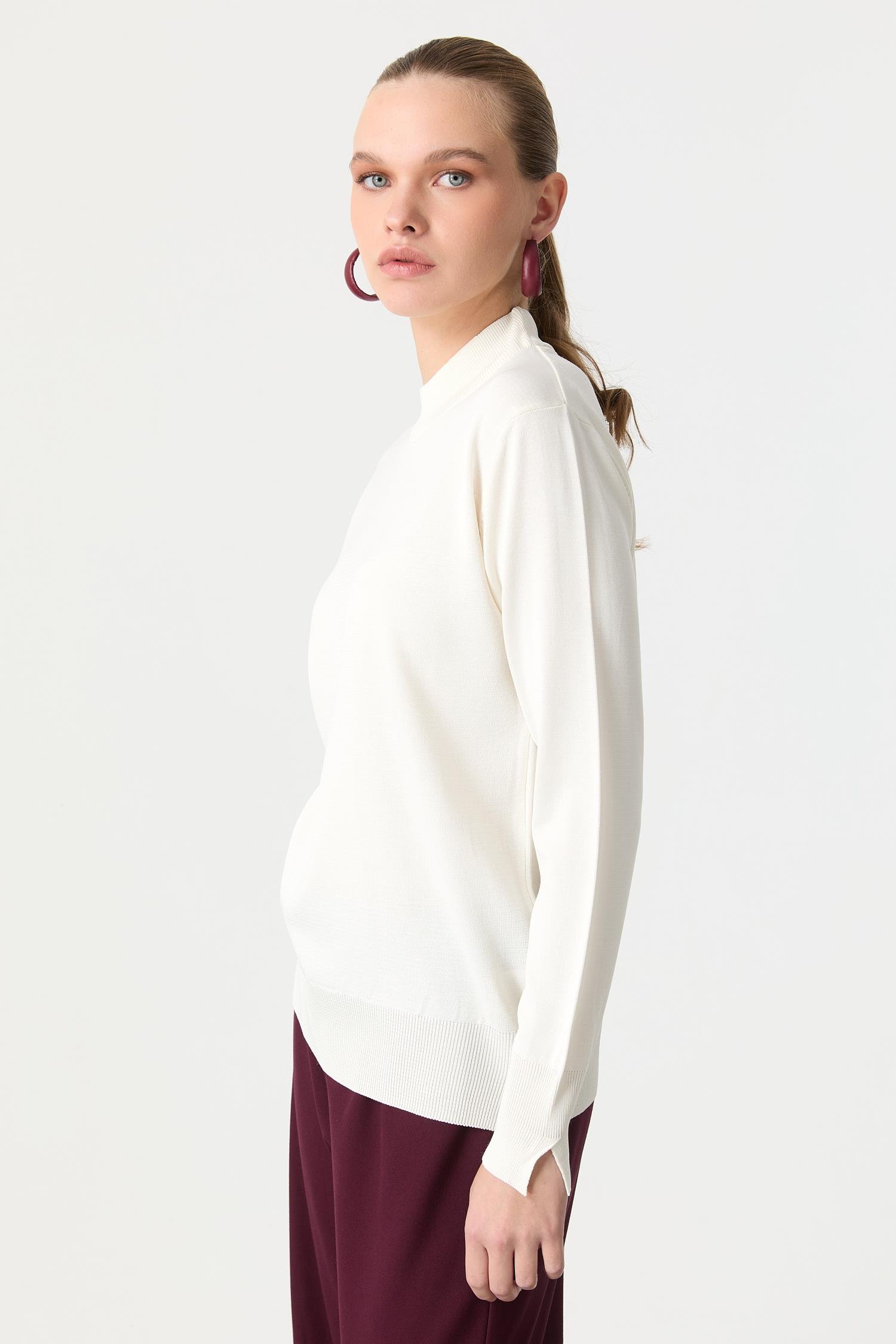 Yarım Balıkçı Triko Tunik-EKRU