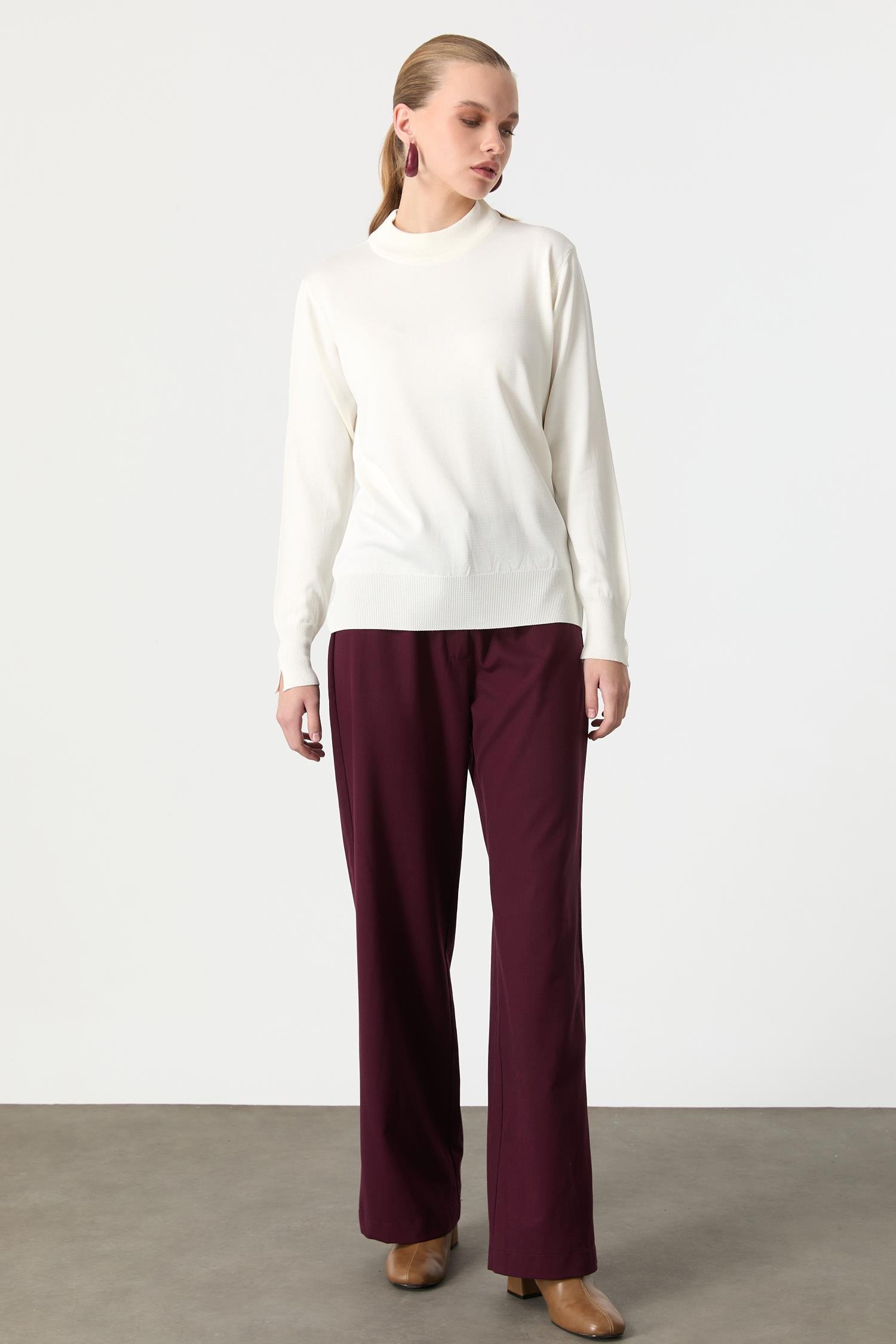 Yarım Balıkçı Triko Tunik-EKRU