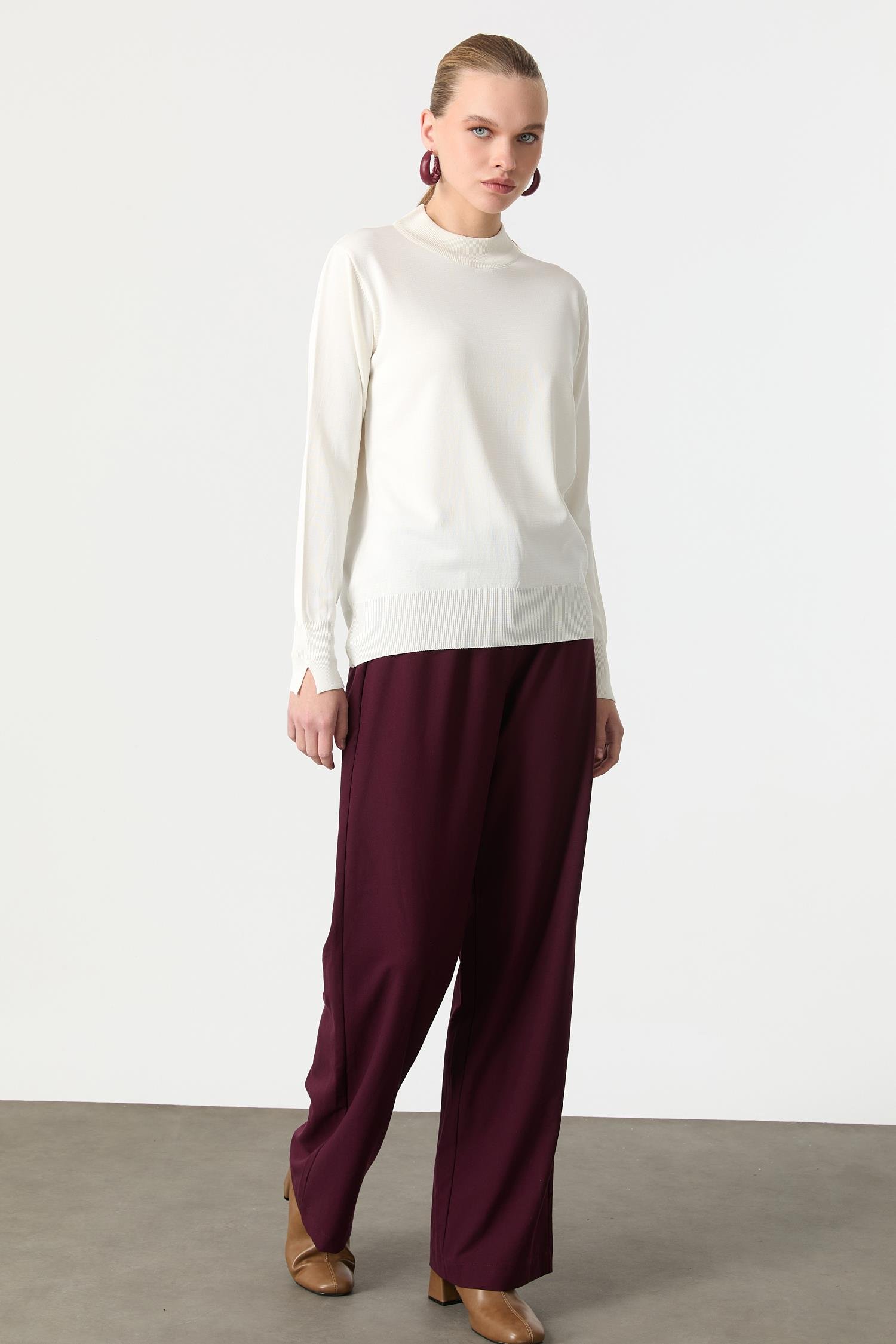 Yarım Balıkçı Triko Tunik-EKRU