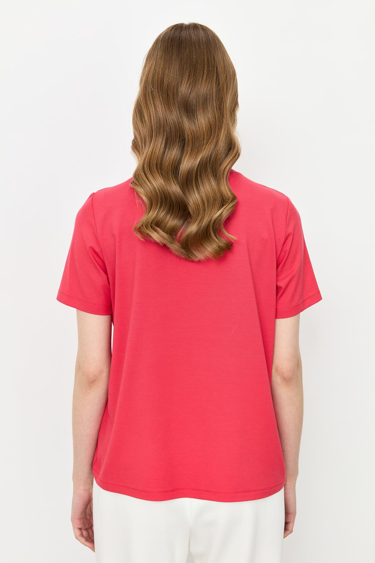 Yazı Detay Pamuklu Bluz-MERCAN