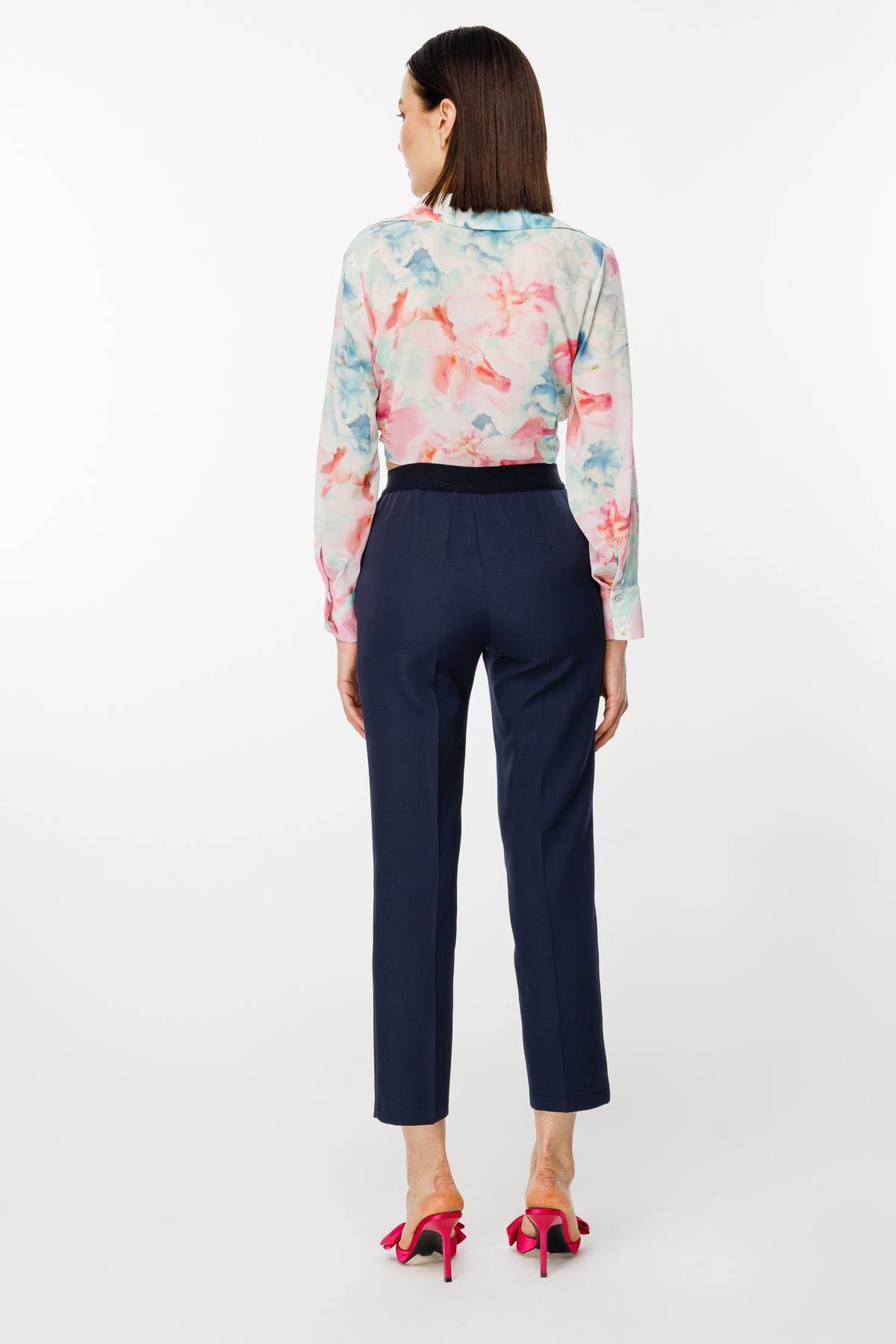 Yüksek Bel Arkası Lastikli Pantolon - LACI