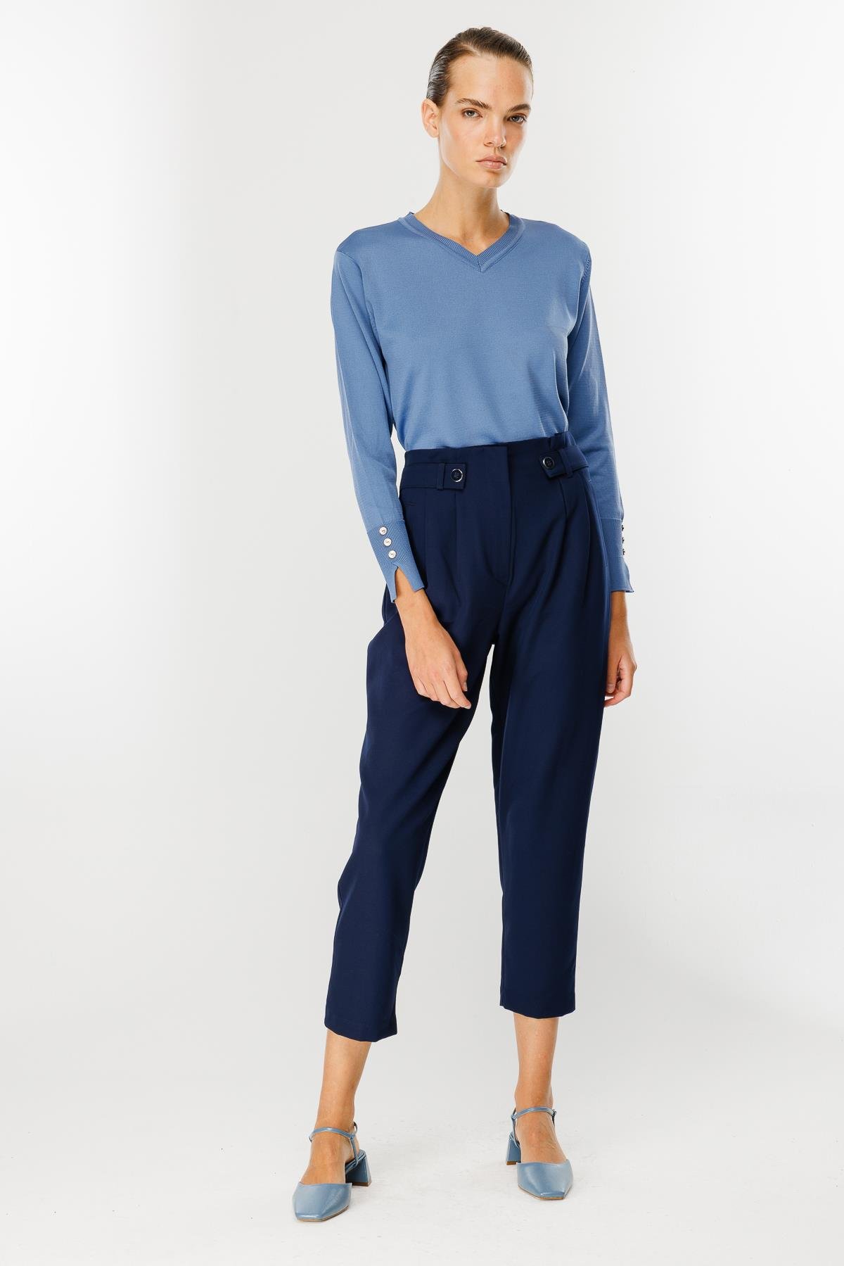 Yüksek Bel Pileli Havuç Pantolon - LACI