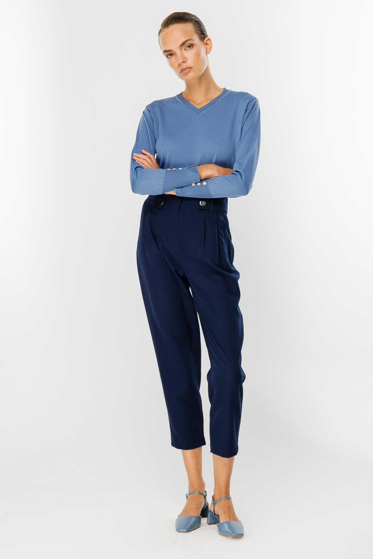 Yüksek Bel Pileli Havuç Pantolon - LACI