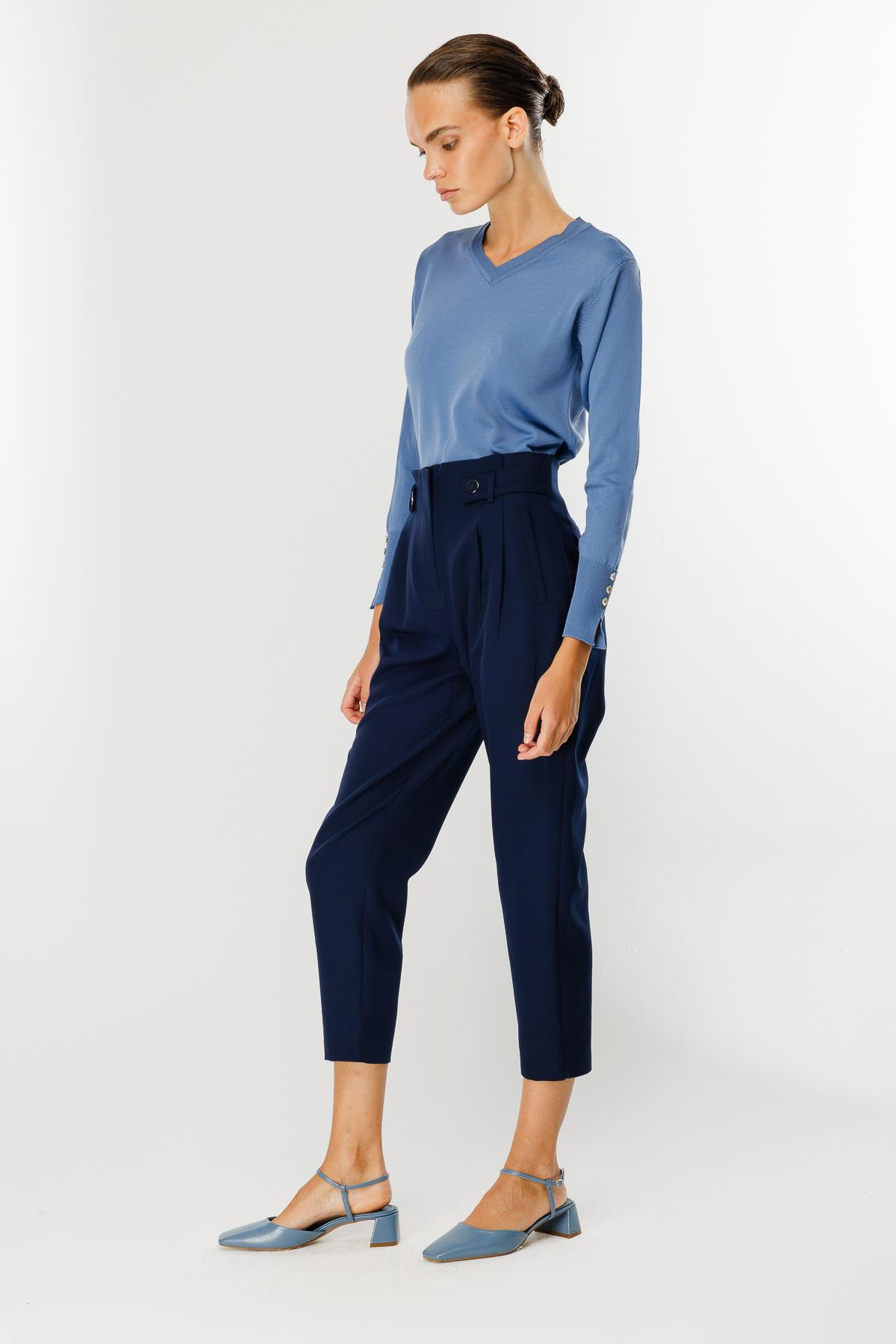 Yüksek Bel Pileli Havuç Pantolon - LACI