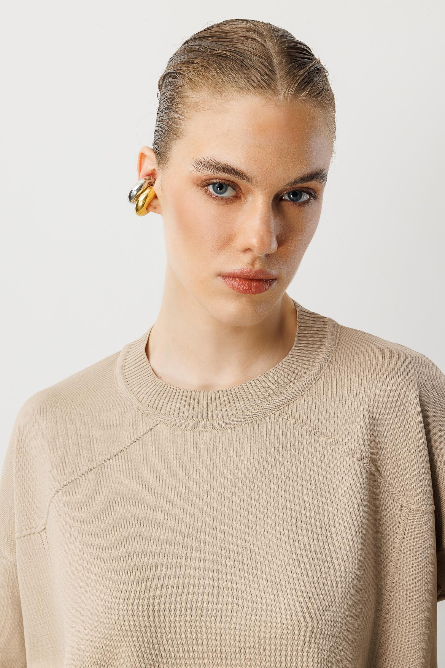 Yuvarlak Yaka Basic Triko-TAŞ