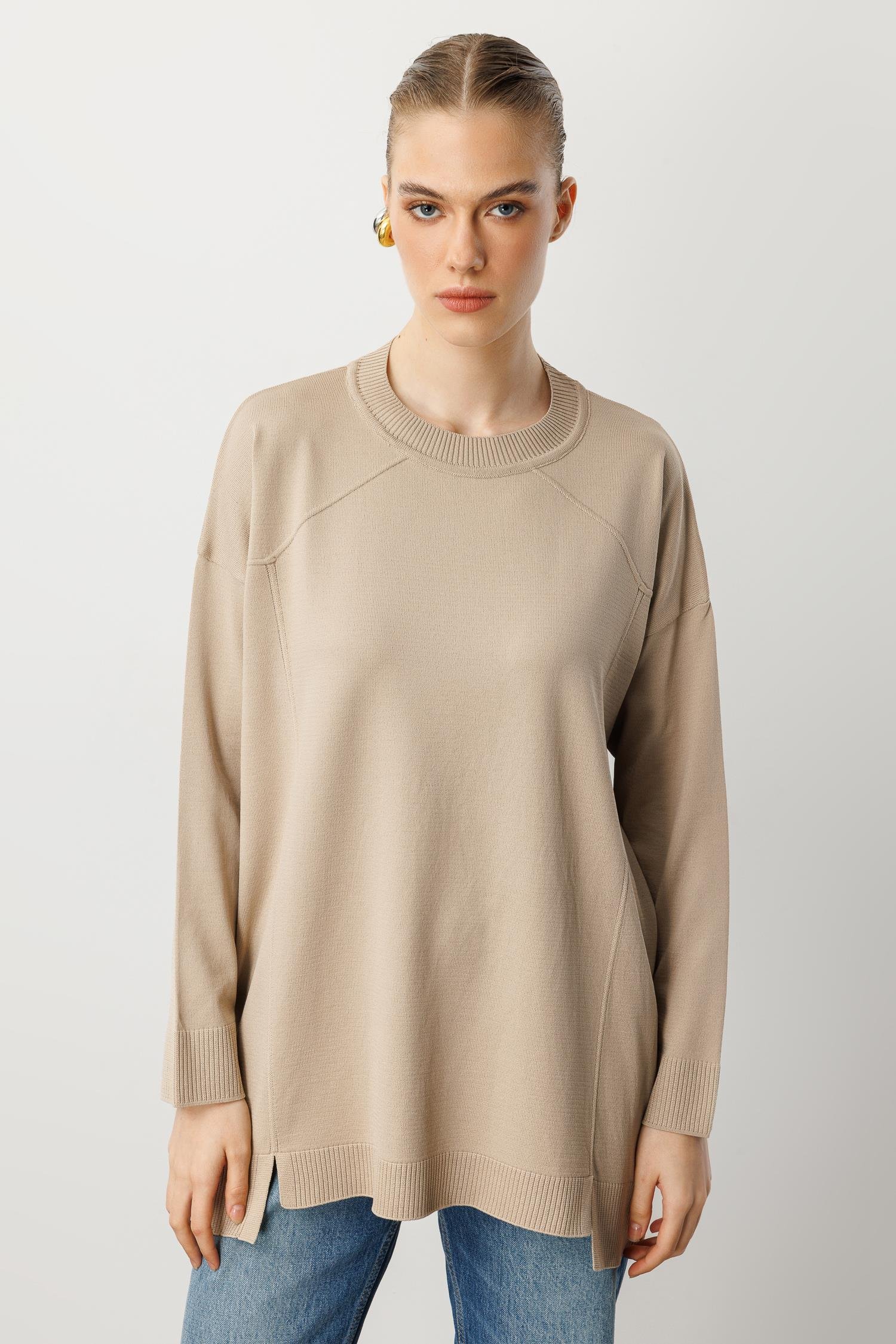 Yuvarlak Yaka Basic Triko-TAŞ