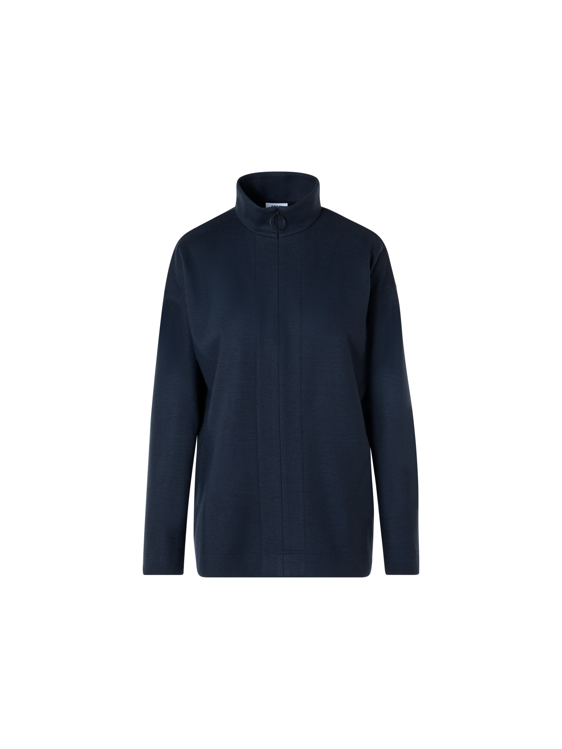 Akris Punto Fermuarlı Dik Yaka Uzun Kesim Yünlü Sweatshirt