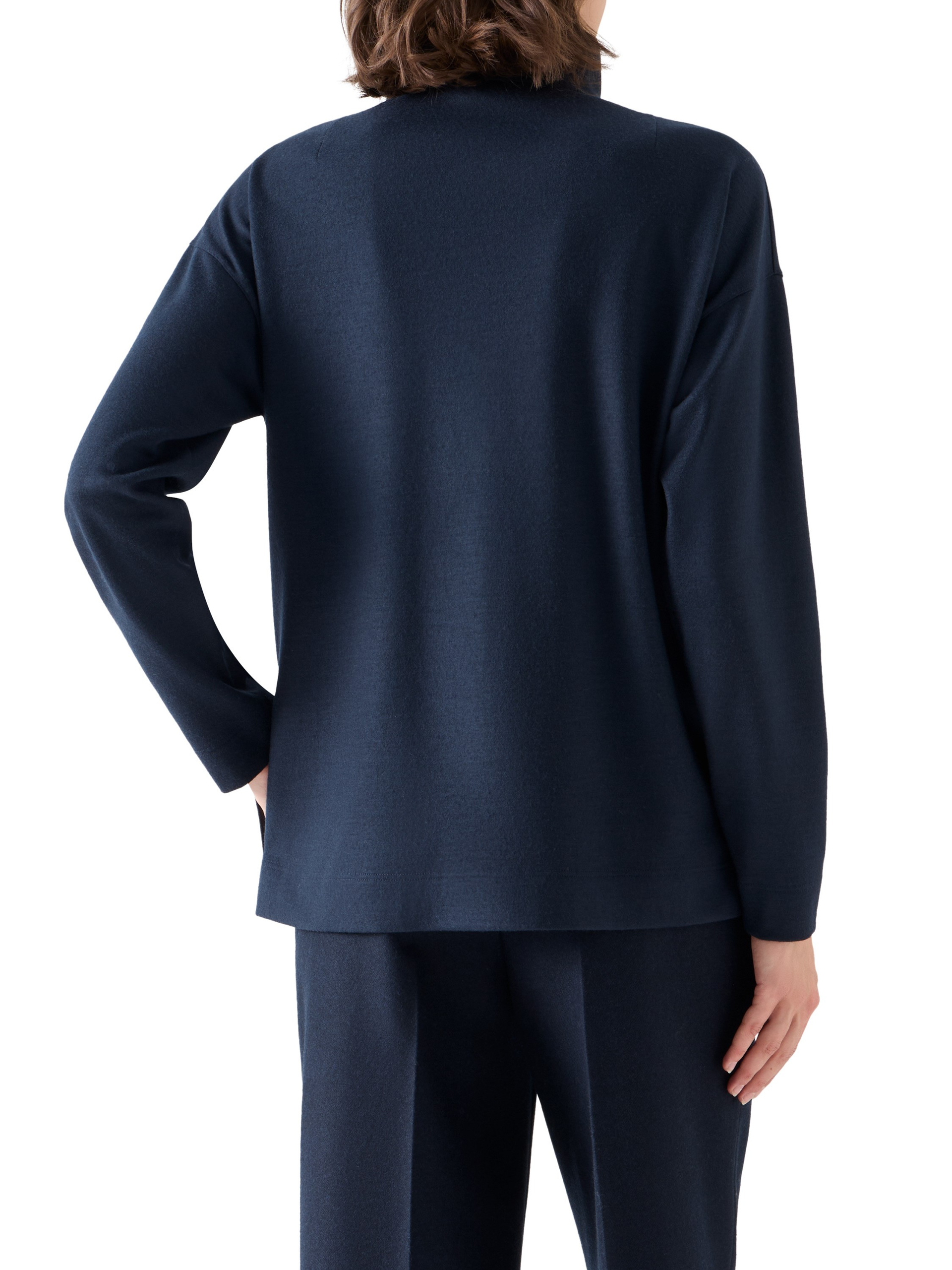 Akris Punto Fermuarlı Dik Yaka Uzun Kesim Yünlü Sweatshirt