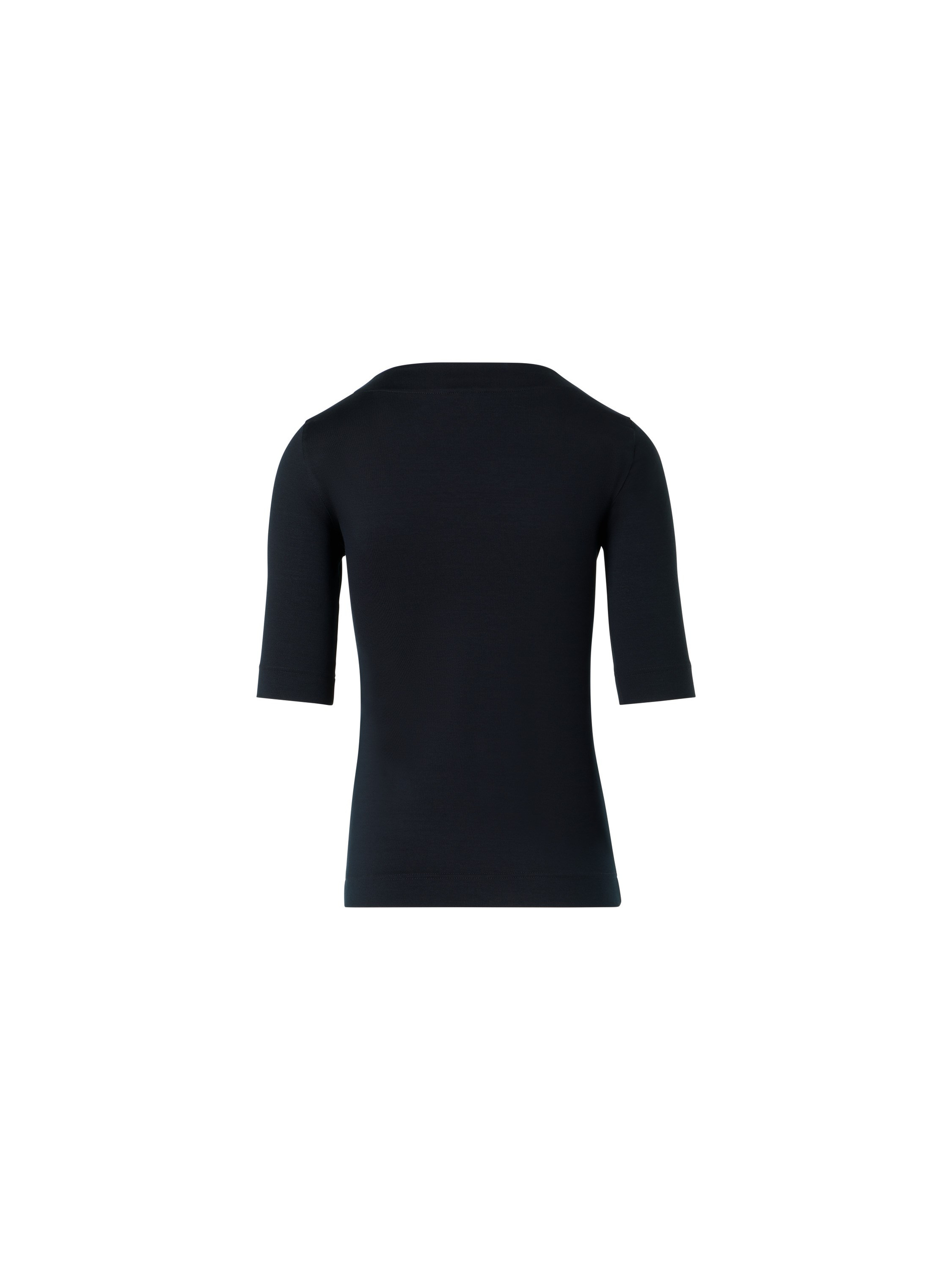 Akris Punto Kare Yaka Yarım Kollu Pamuklu Siyah T-shirt