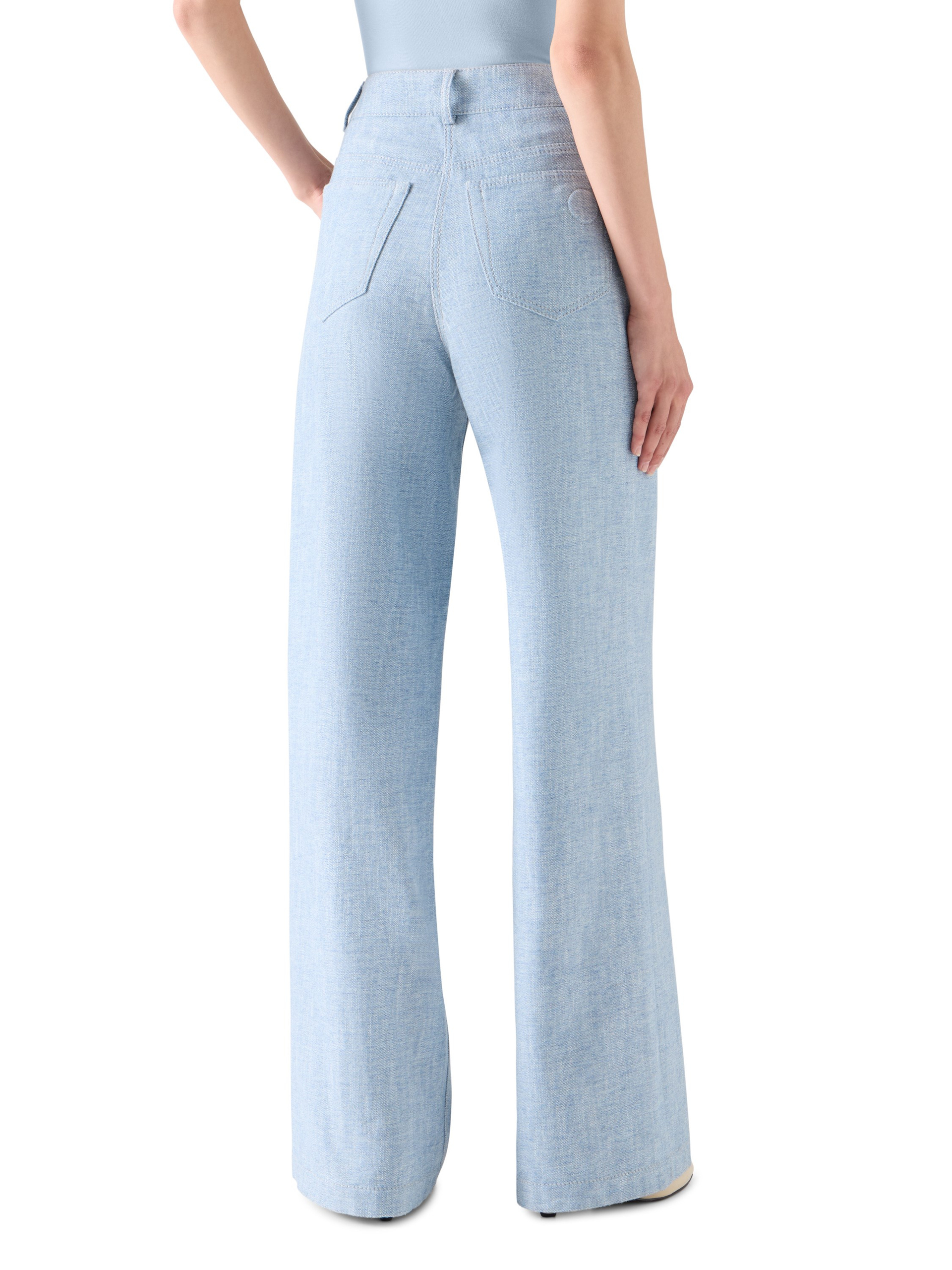 Akris Punto Yüksek Bel Geniş Paça Denim Pantolon