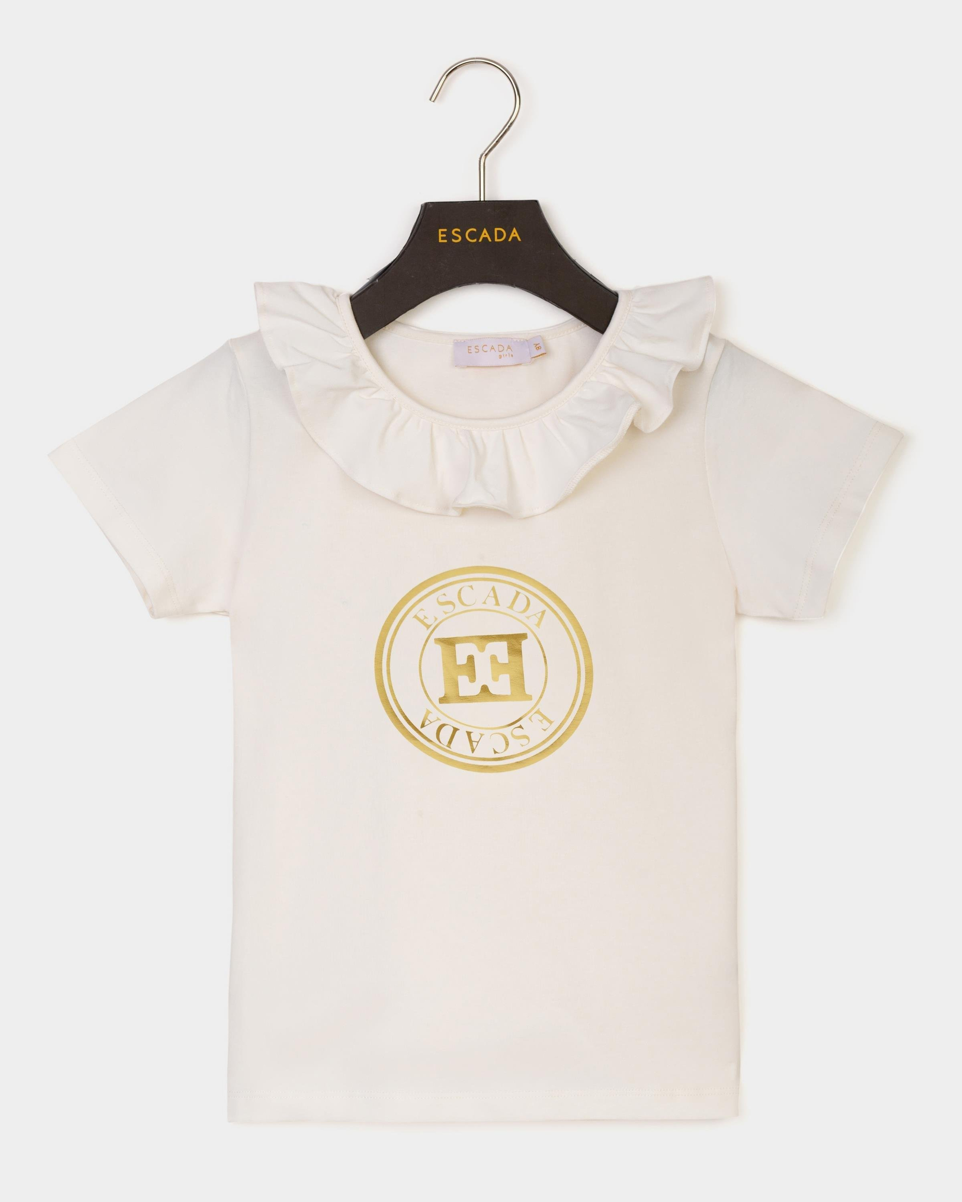 Escada Çocuk Fırfır Yaka Logolu T-shirt