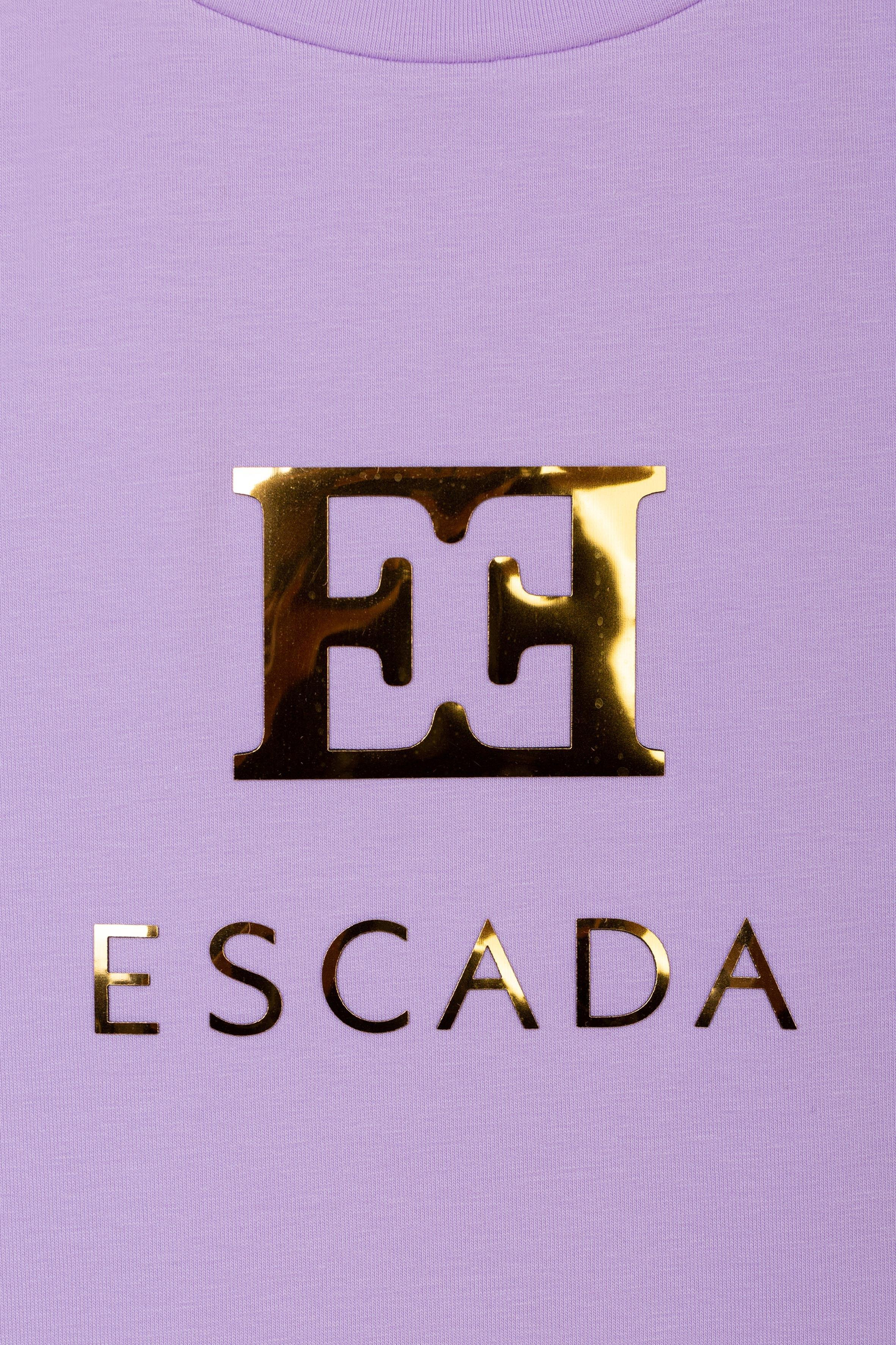 Escada Çocuk Logolu Fırfır Kol Lila T-shirt