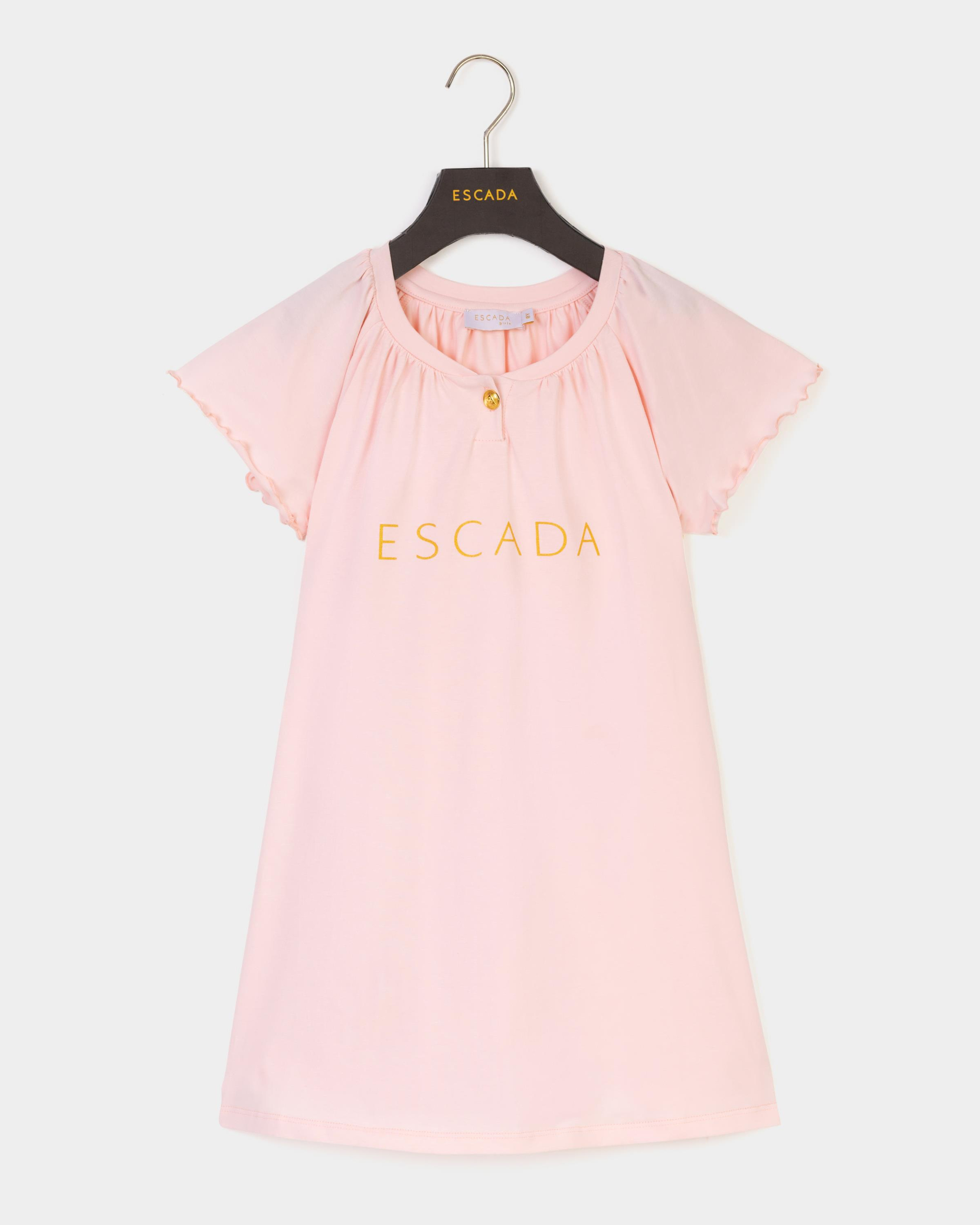Escada Çocuk Tek Düğmeli Logolu Kısa Kol Elbise