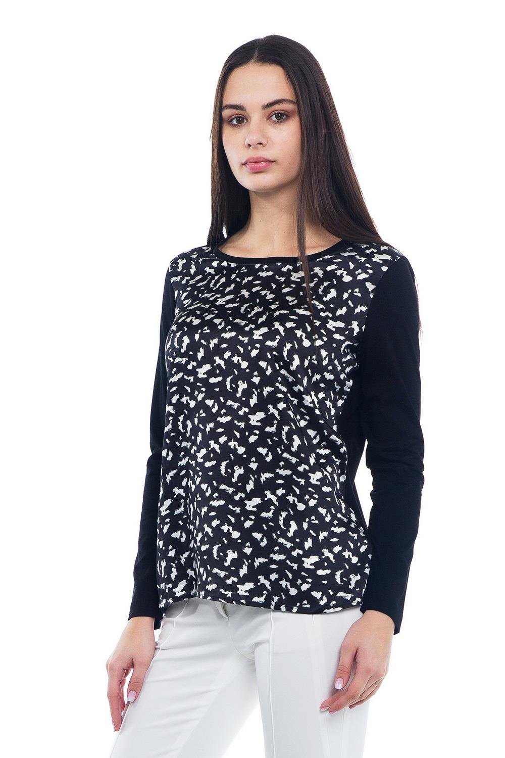 Escada  Desenli Bisiklet Yaka Uzun Kol Pamuk T-shirt