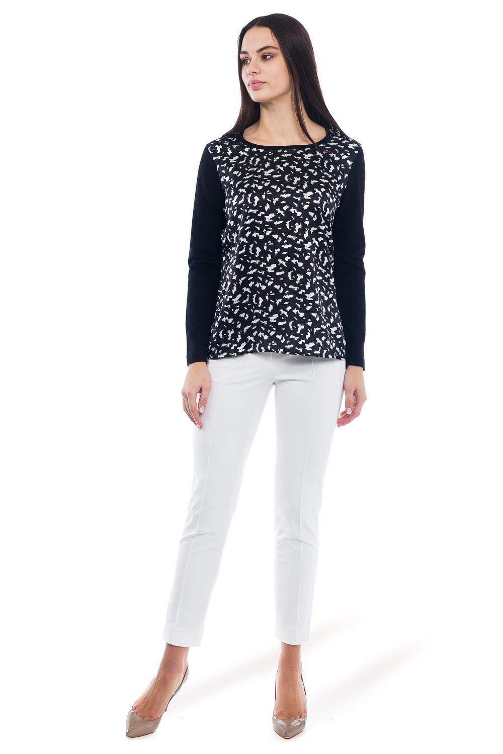 Escada  Desenli Bisiklet Yaka Uzun Kol Pamuk T-shirt