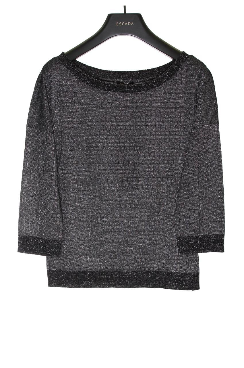 Escada  Geniş Yaka Truvakar Kol Simli Pamuklu T-shirt