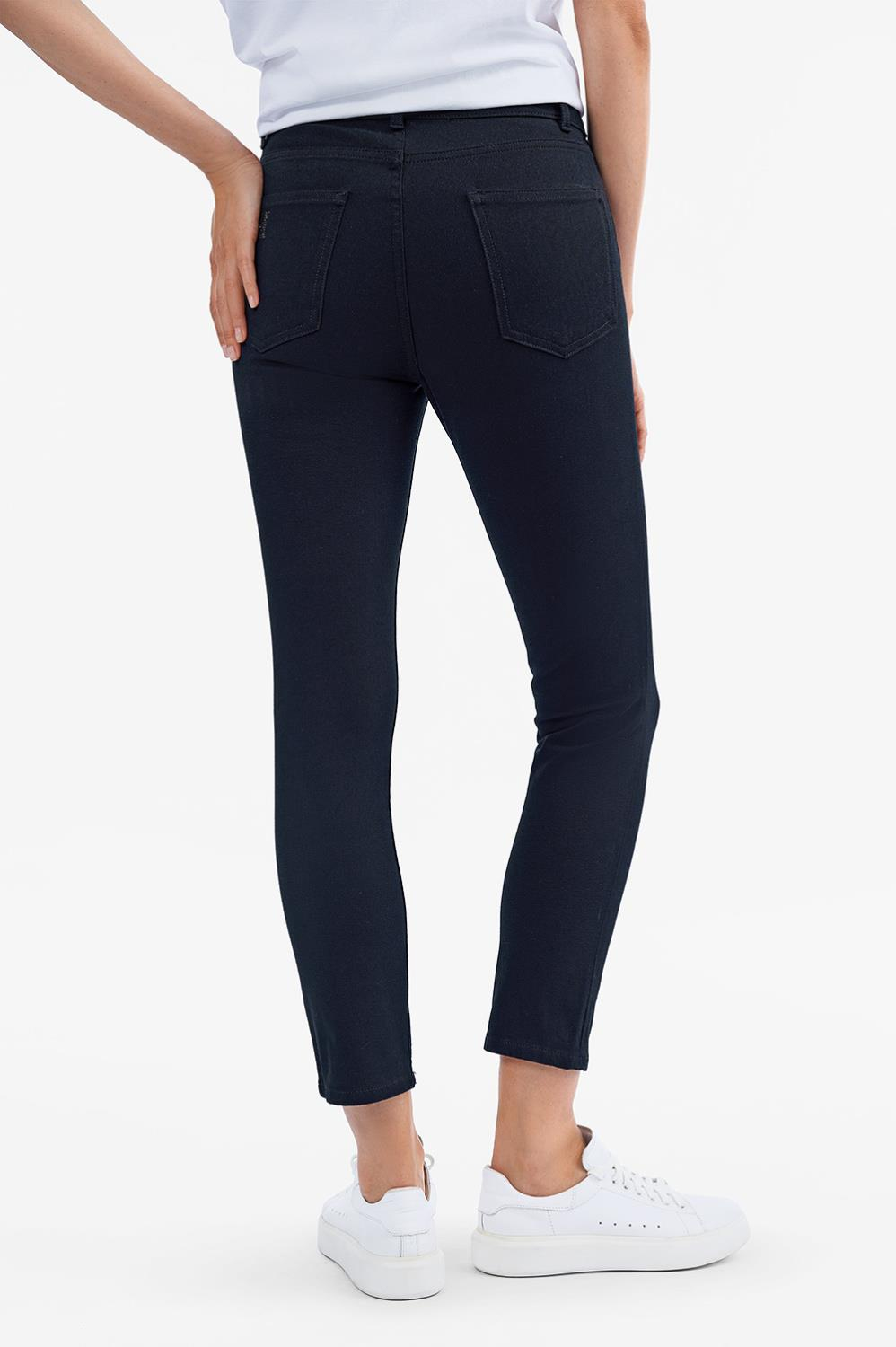 Escada  Logolu Dar Paça Klasik Pamuklu Jean Pantolon