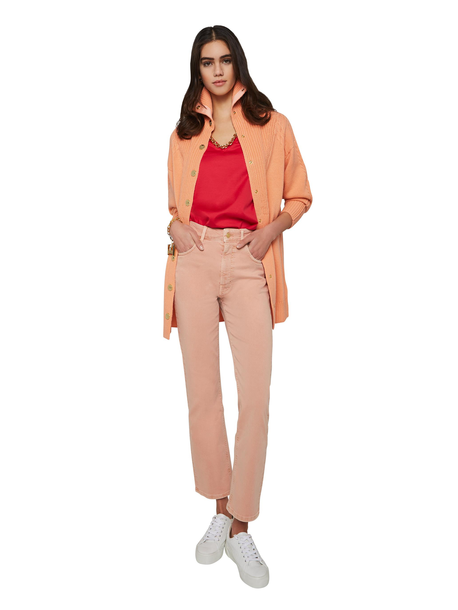 Escada  V Yaka Bol Kesim Basic Pamuk T-shirt