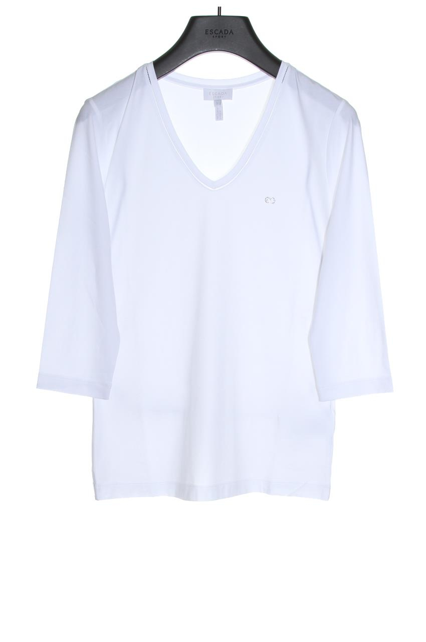 Escada  V Yaka Truvakar Kol Pamuklu T-shirt