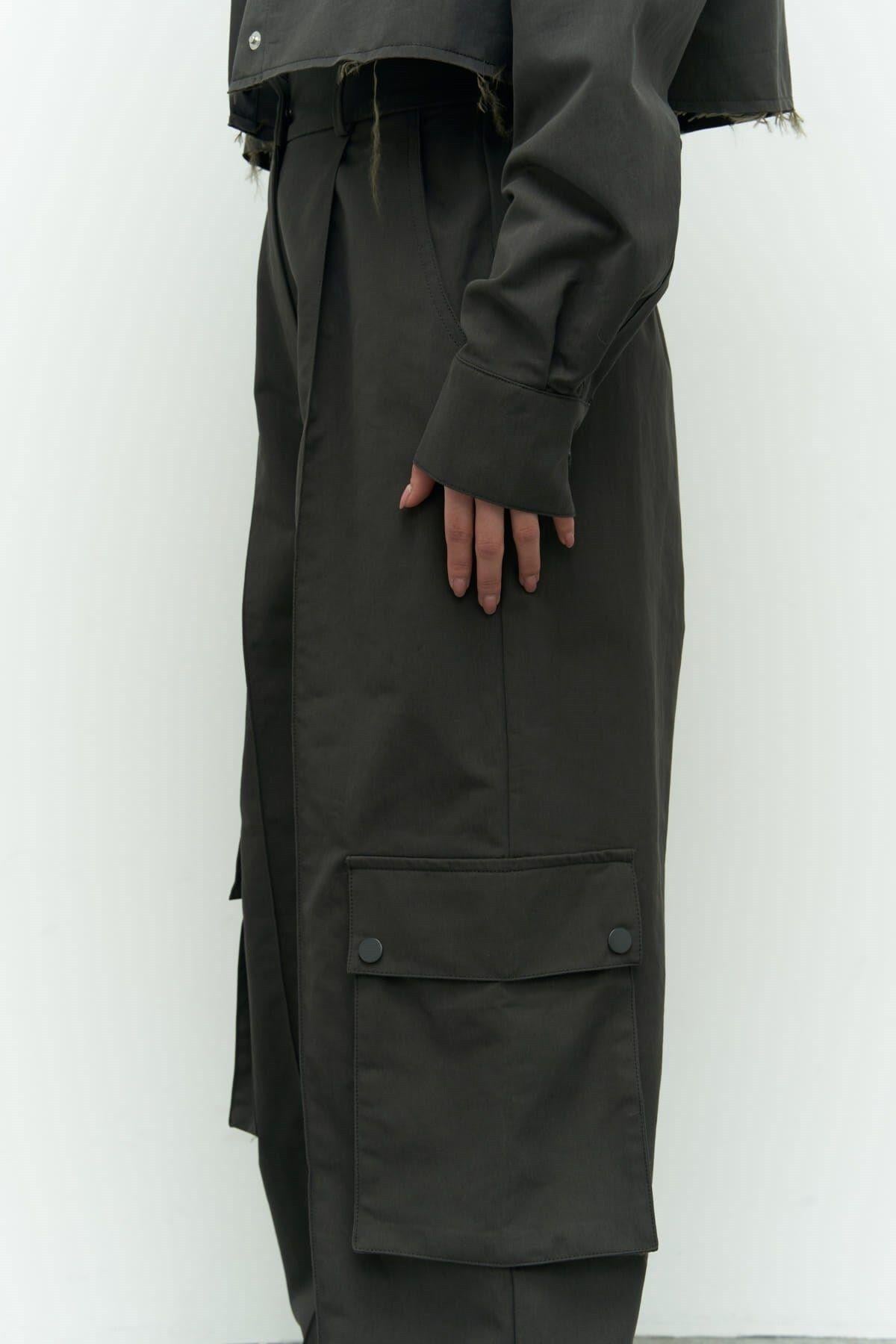 Abra Charcoal Crop Shirt Pants Set