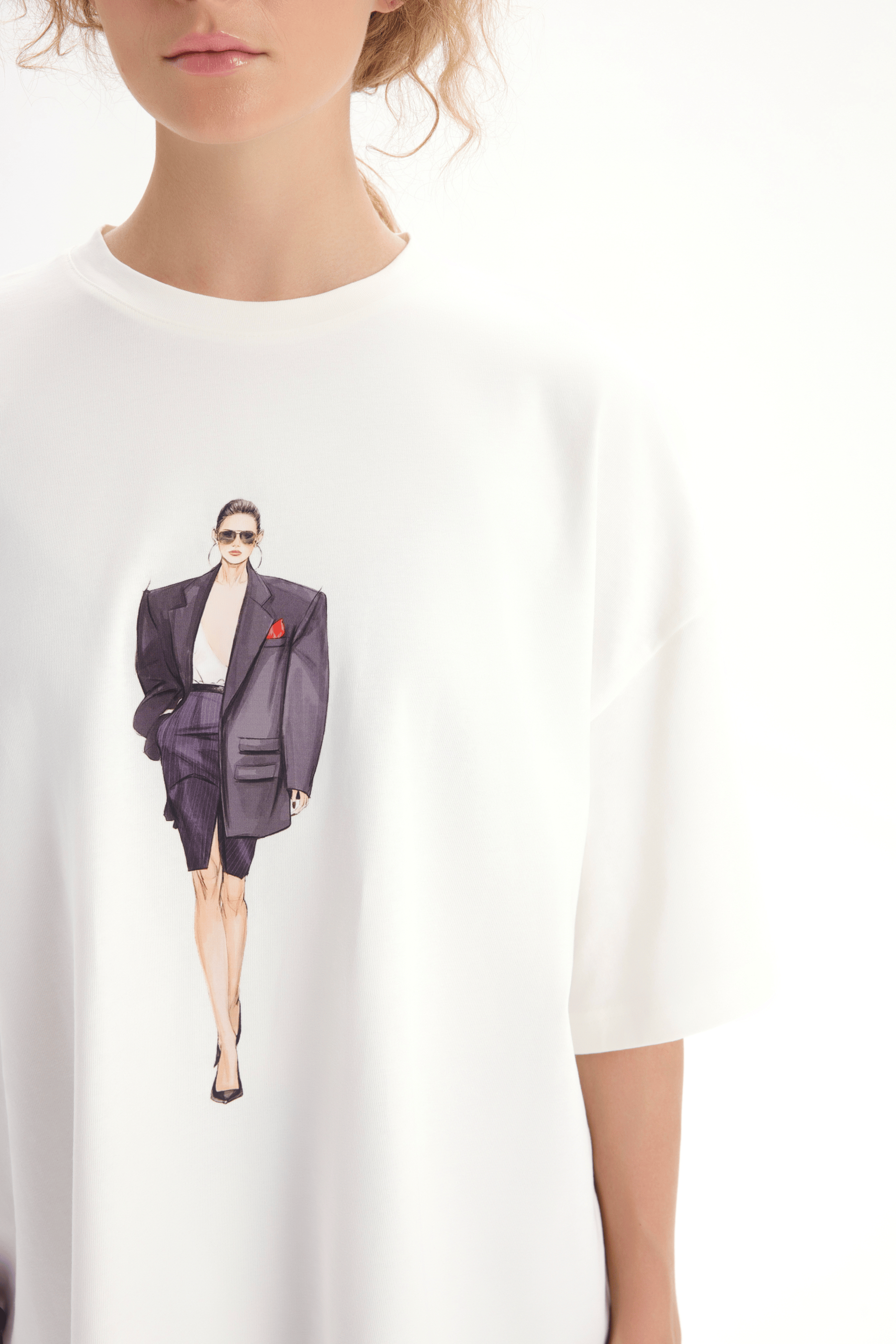 Adrien Oversize Beyaz T-Shirt