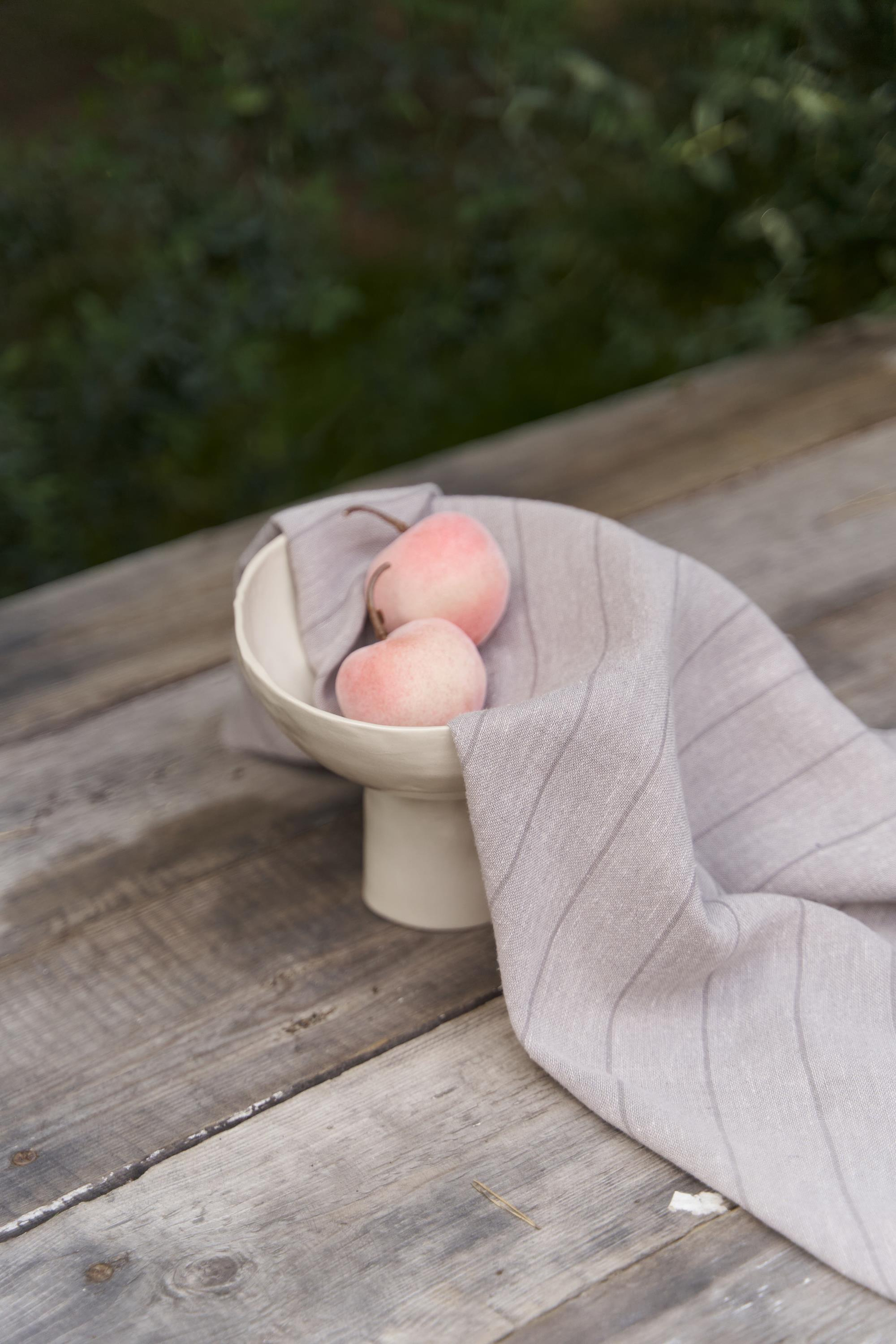 Alba Çizgili Vizon Keten Fular