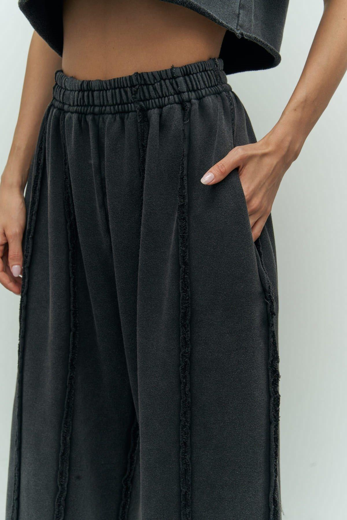 Alda Black Crop Washed Tracksuit