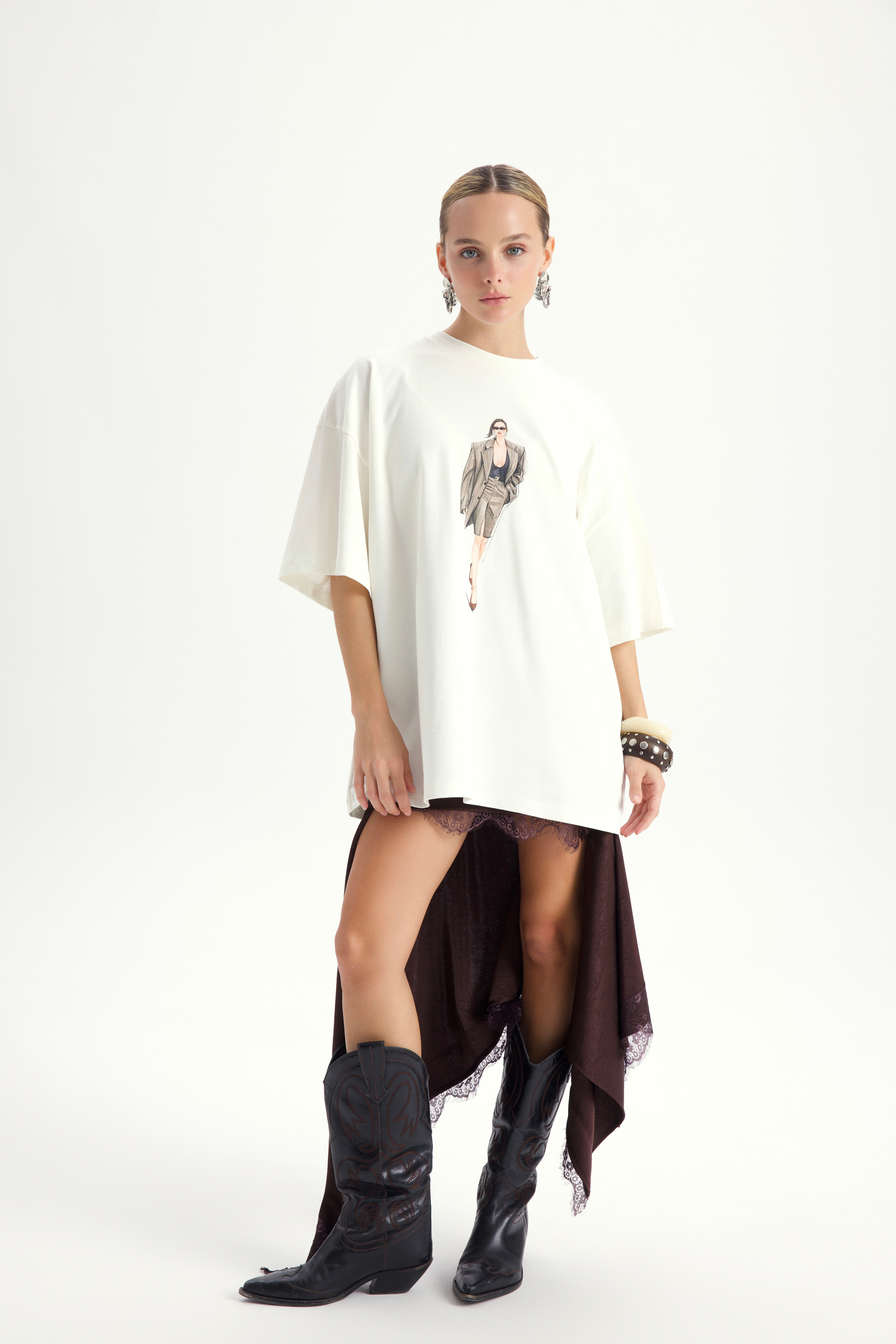 Alix Oversize Beyaz T-Shirt