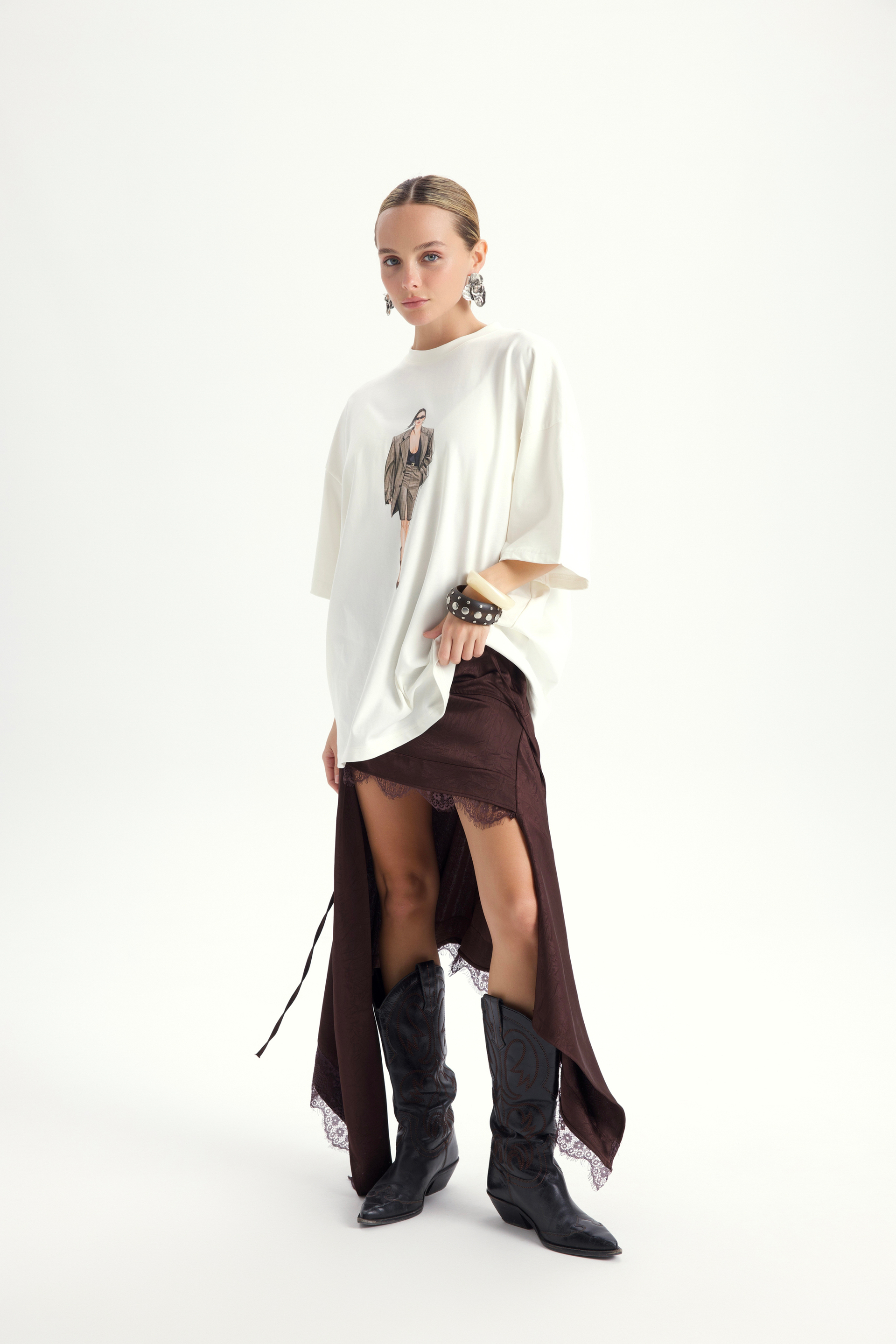 Alix Oversize Beyaz T-Shirt