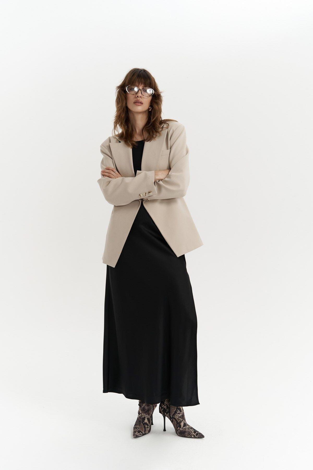 Allegany Light Beige Waist-Fitted Blazer