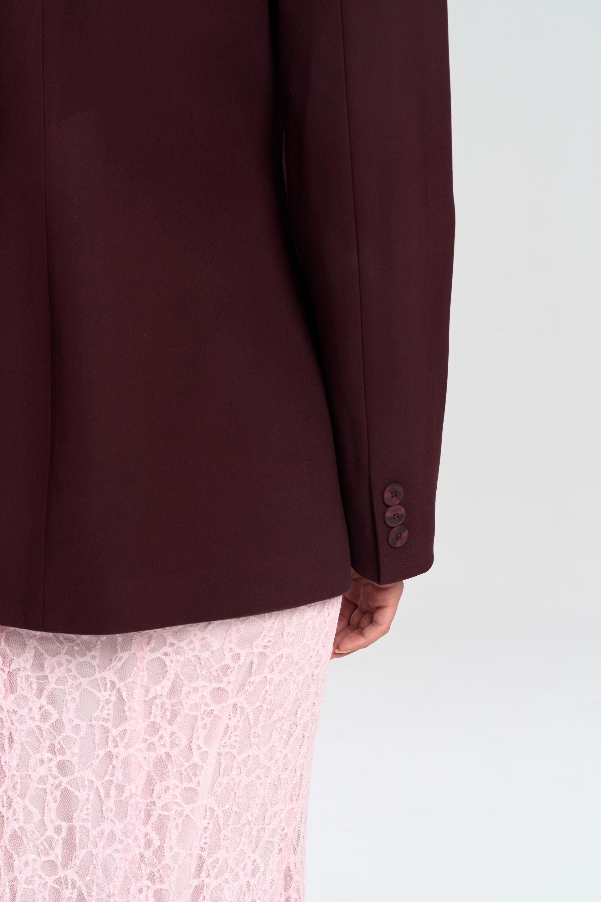 Allegany Bordo Bel Oturmalı Blazer