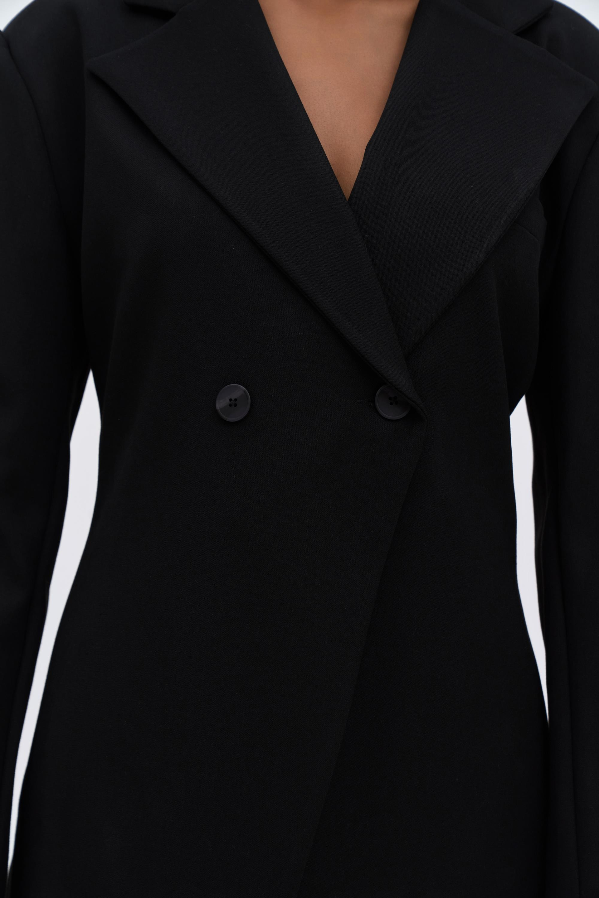 Allegany Siyah Bel Oturmalı Blazer