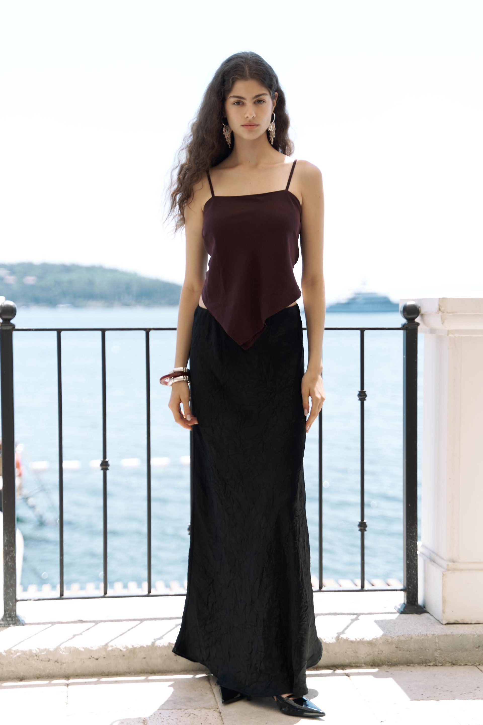 Alytih Üçgen Detay Bordo Crop