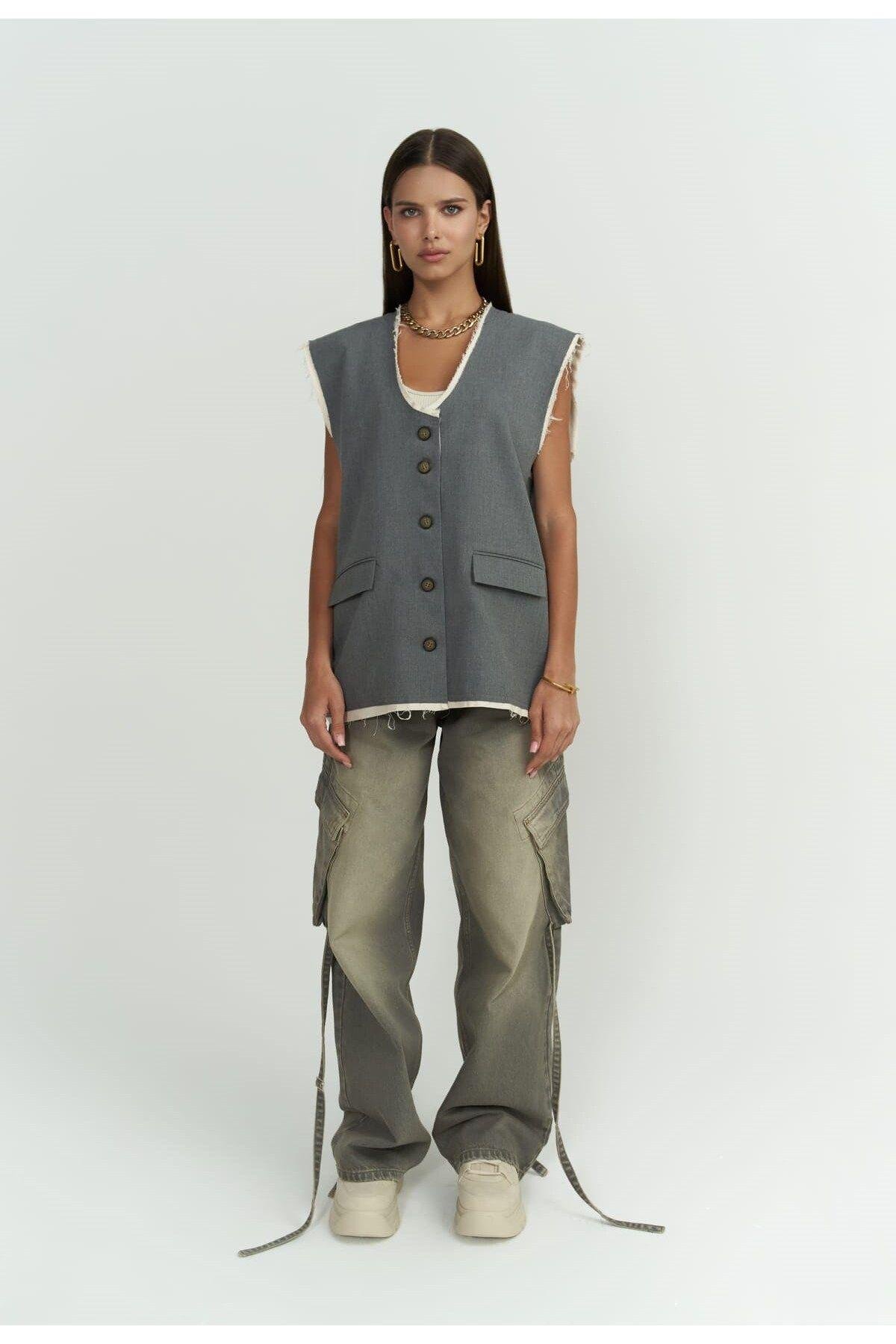 Anderson Dark Gray Loose Vest