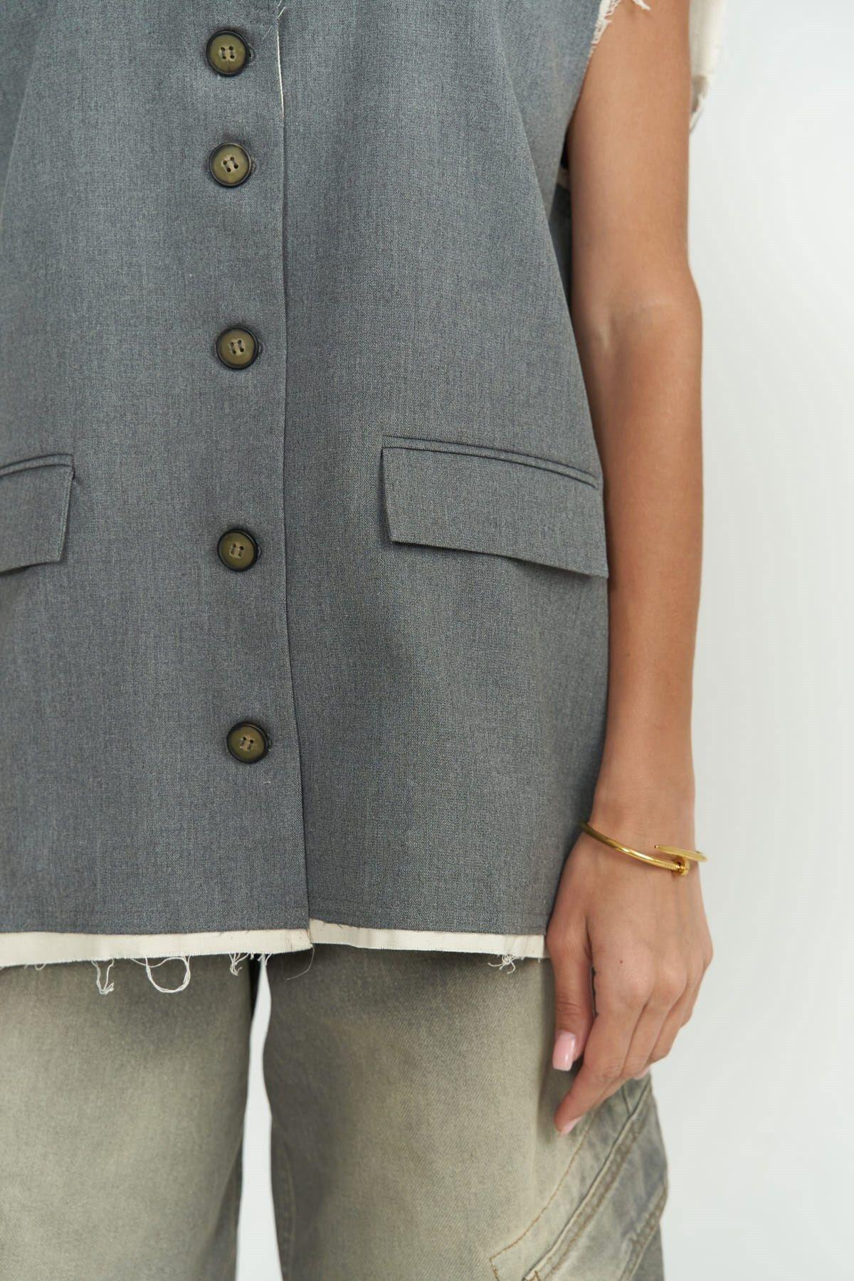 Anderson Dark Gray Loose Vest