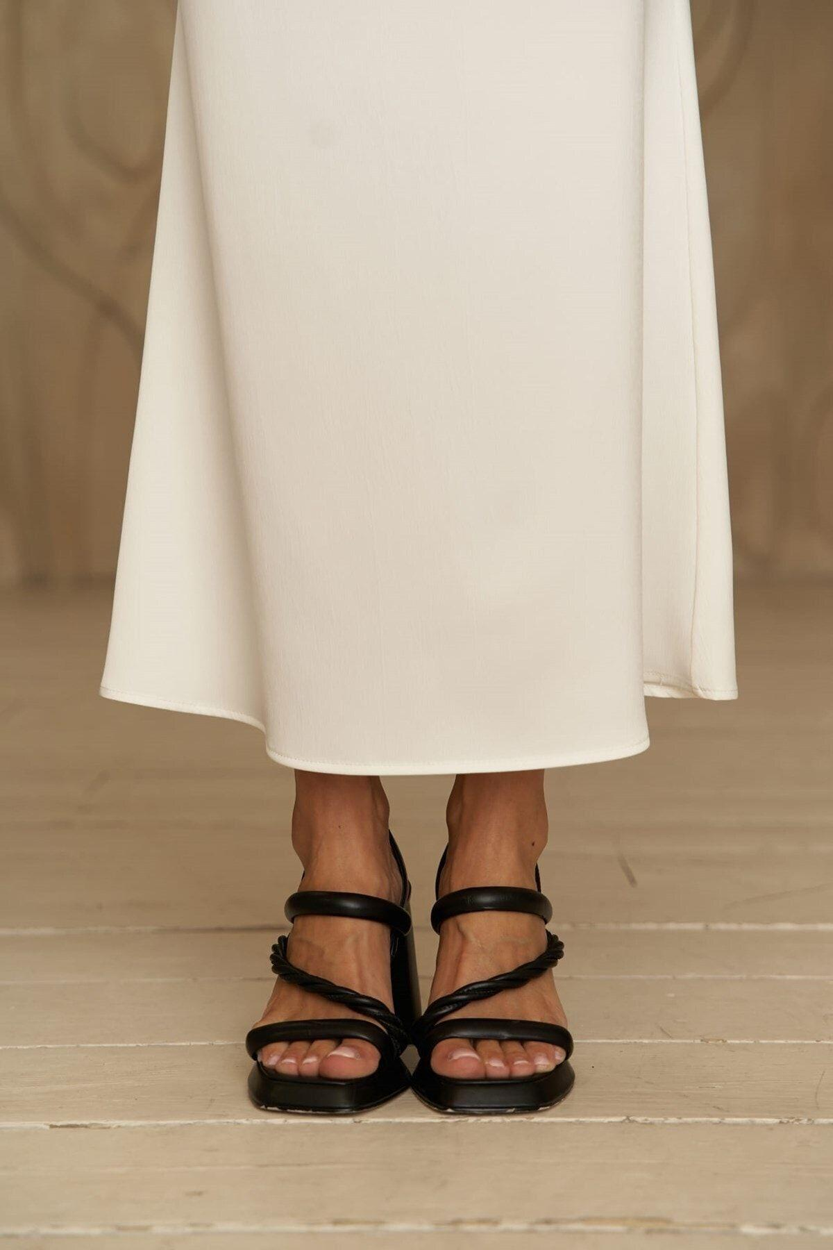 Mai Collection Andrea White Satin Skirt