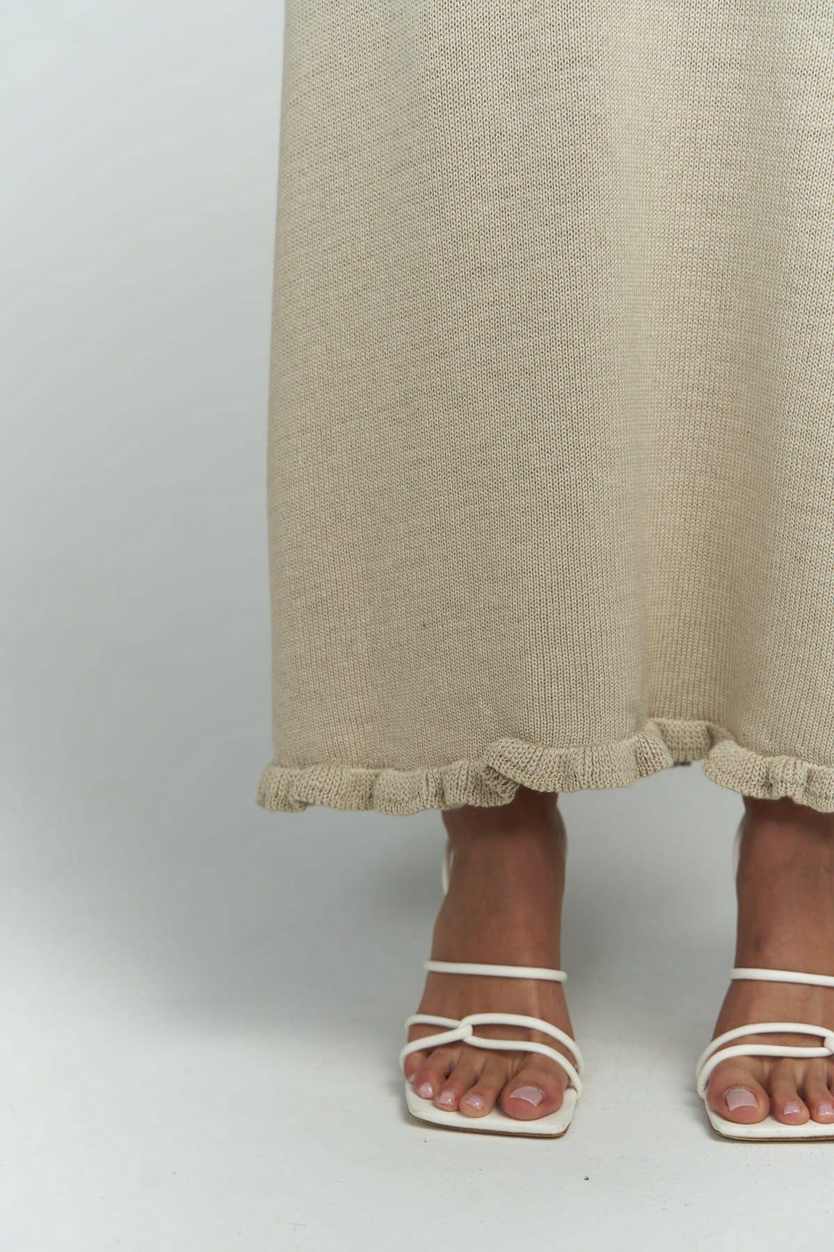 Angela Low Back Stone Knit Dress