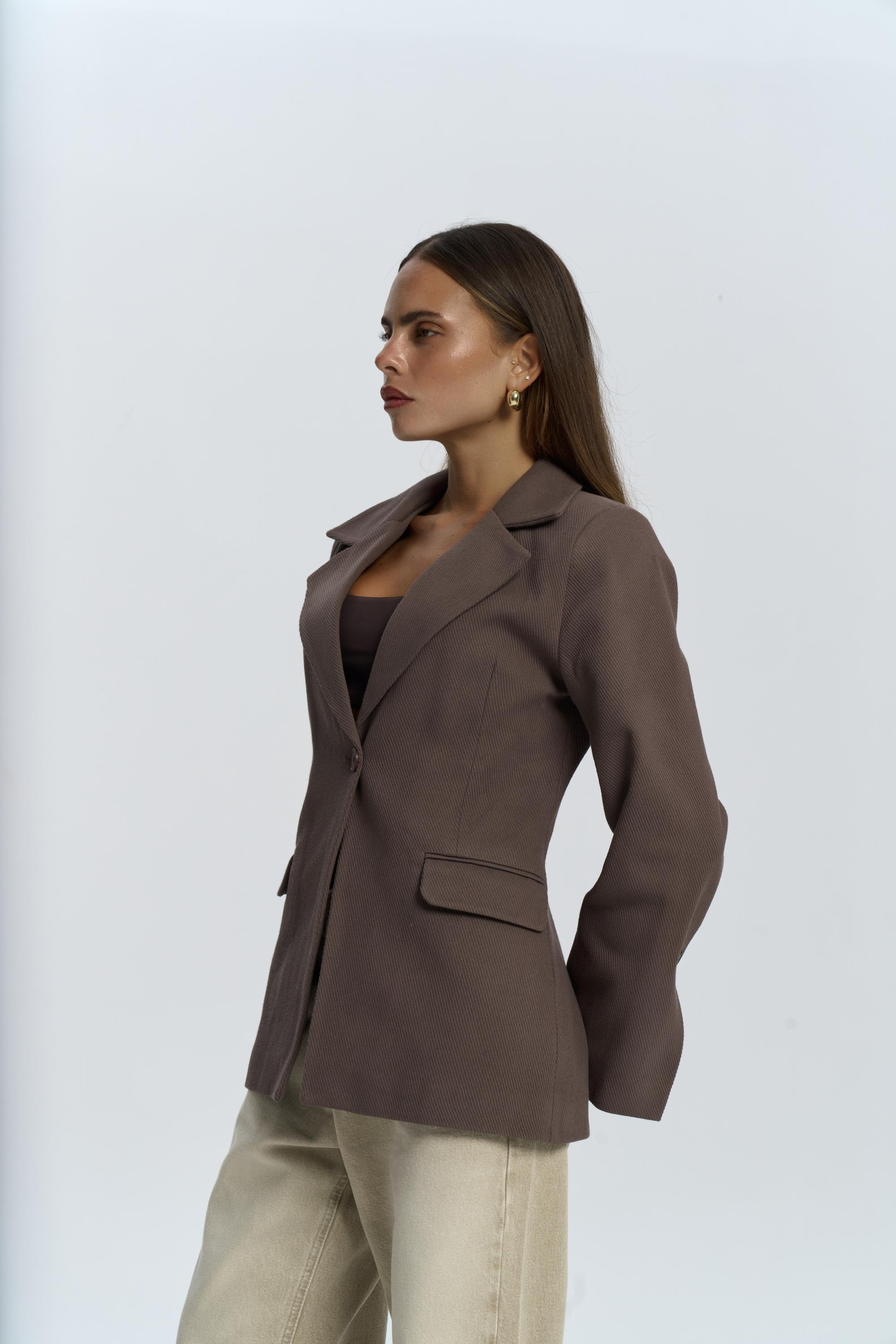 Anisah Waist-Fitted Brown Blazer